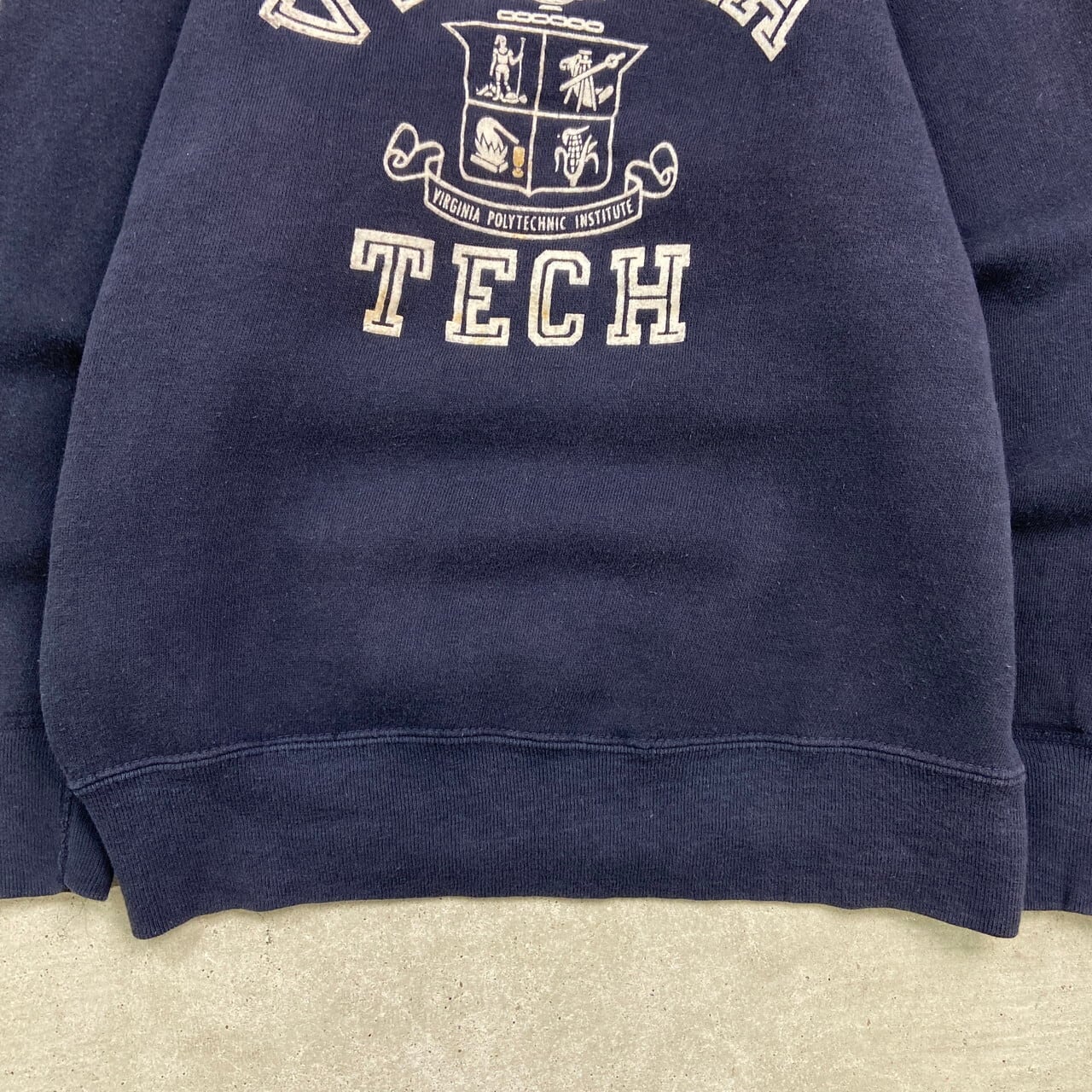 60年代 Sportswear VIRGINIA カレッジ フロッキープリント ラグラン