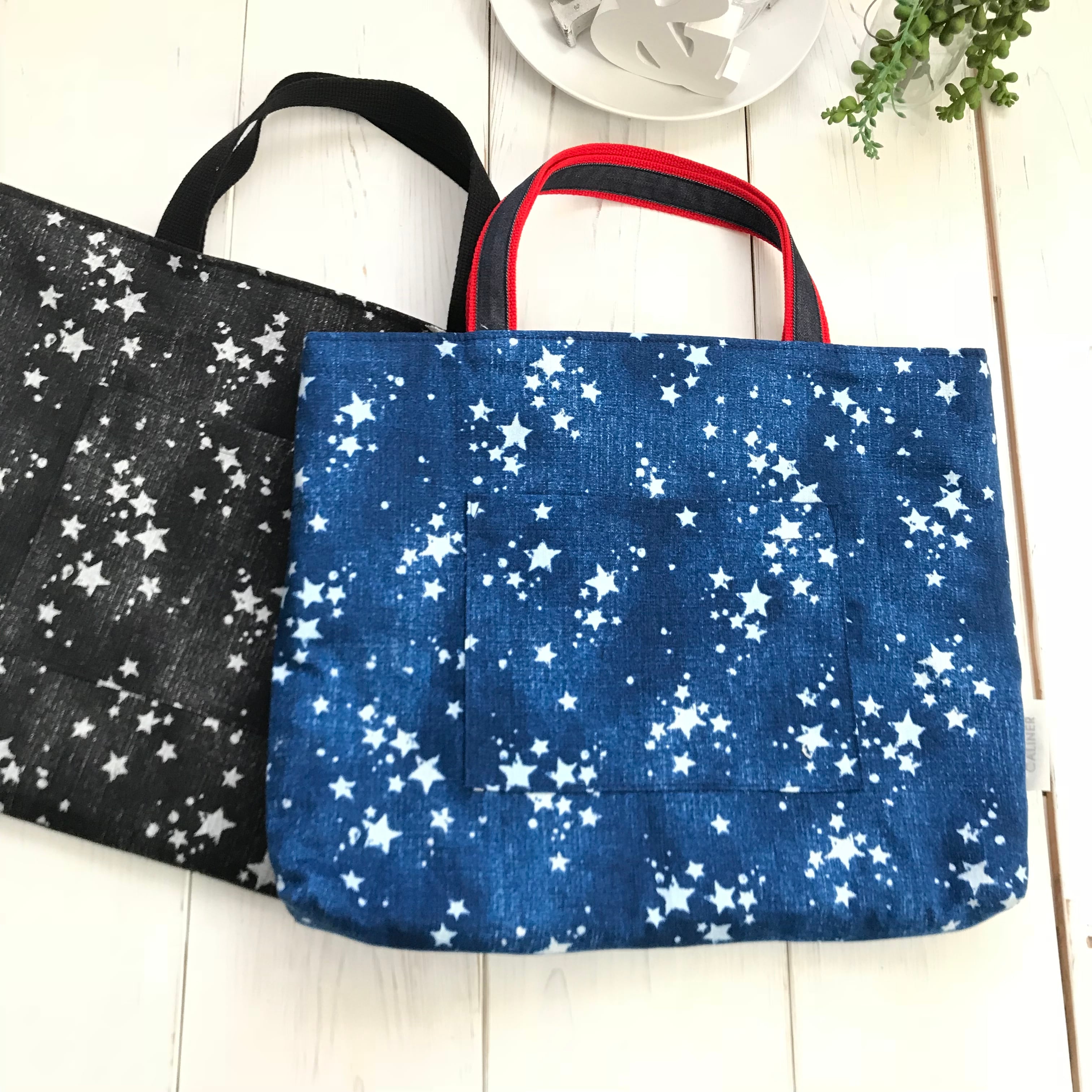 SALE】デニム×星柄プリントのレッスンバッグ 入園入学 進級 通学バッグ