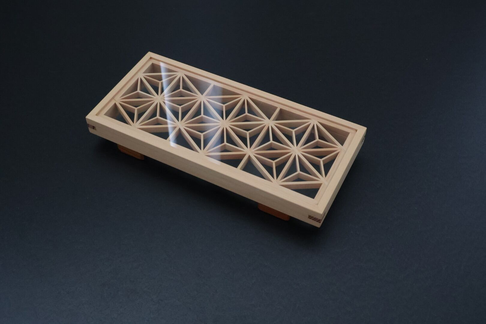 組子トレー ショート（麻の葉）｜Kumiko Tray – Short (Hemp Leaf