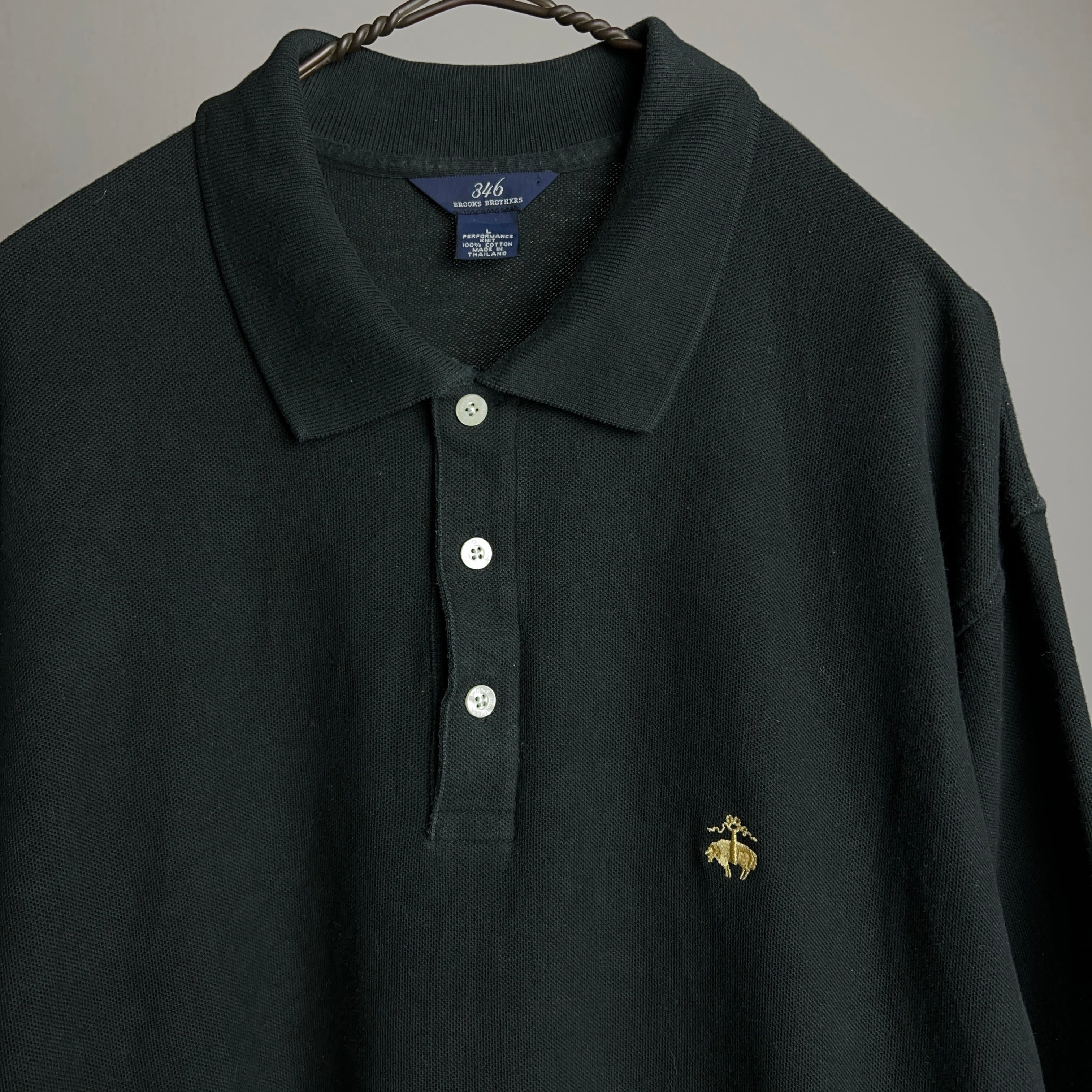 BROOKS BROTHERS L/S Polo Shirt SIZE L Black ブルックスブラザーズ
