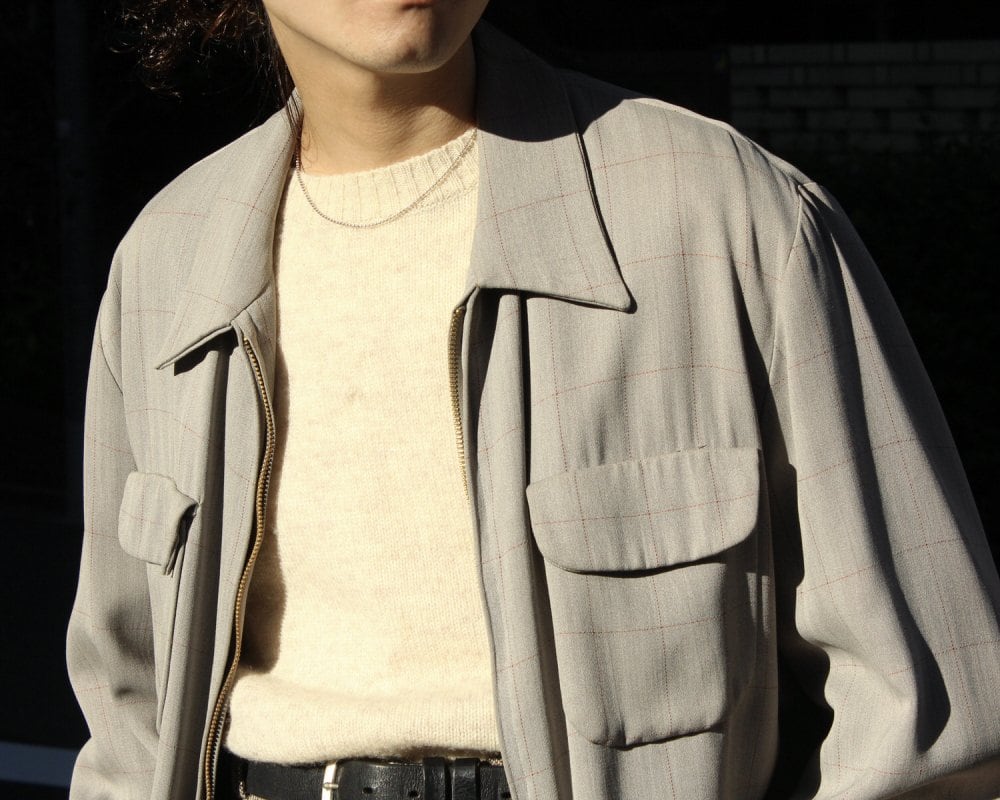 Vintage Rayon Gabardine Jacket [Pebble Beach] [Early 1950s-] Graph