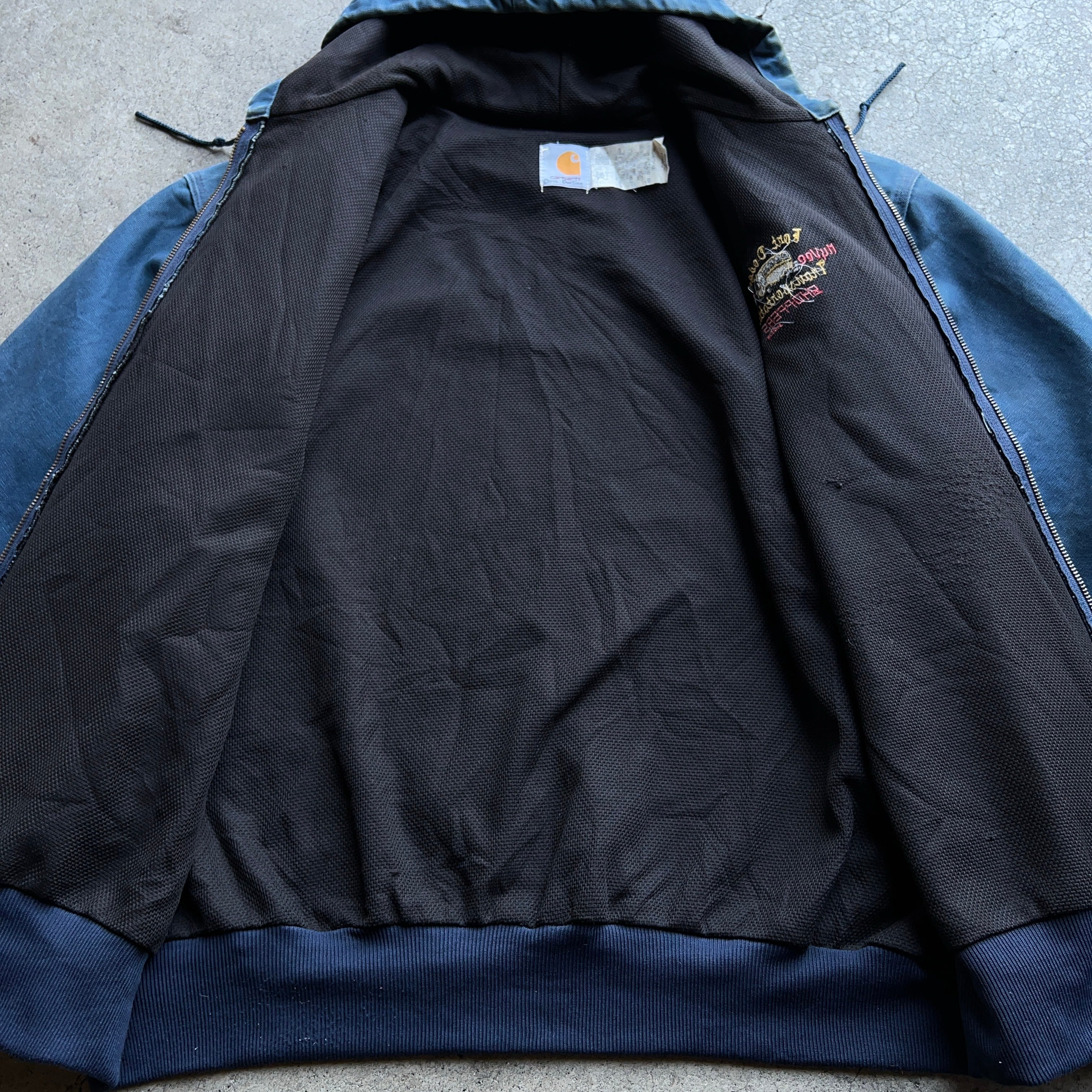 80's~90's Carhartt Active Jacket Fade Navy SIZE 2XL 80年代 90年代
