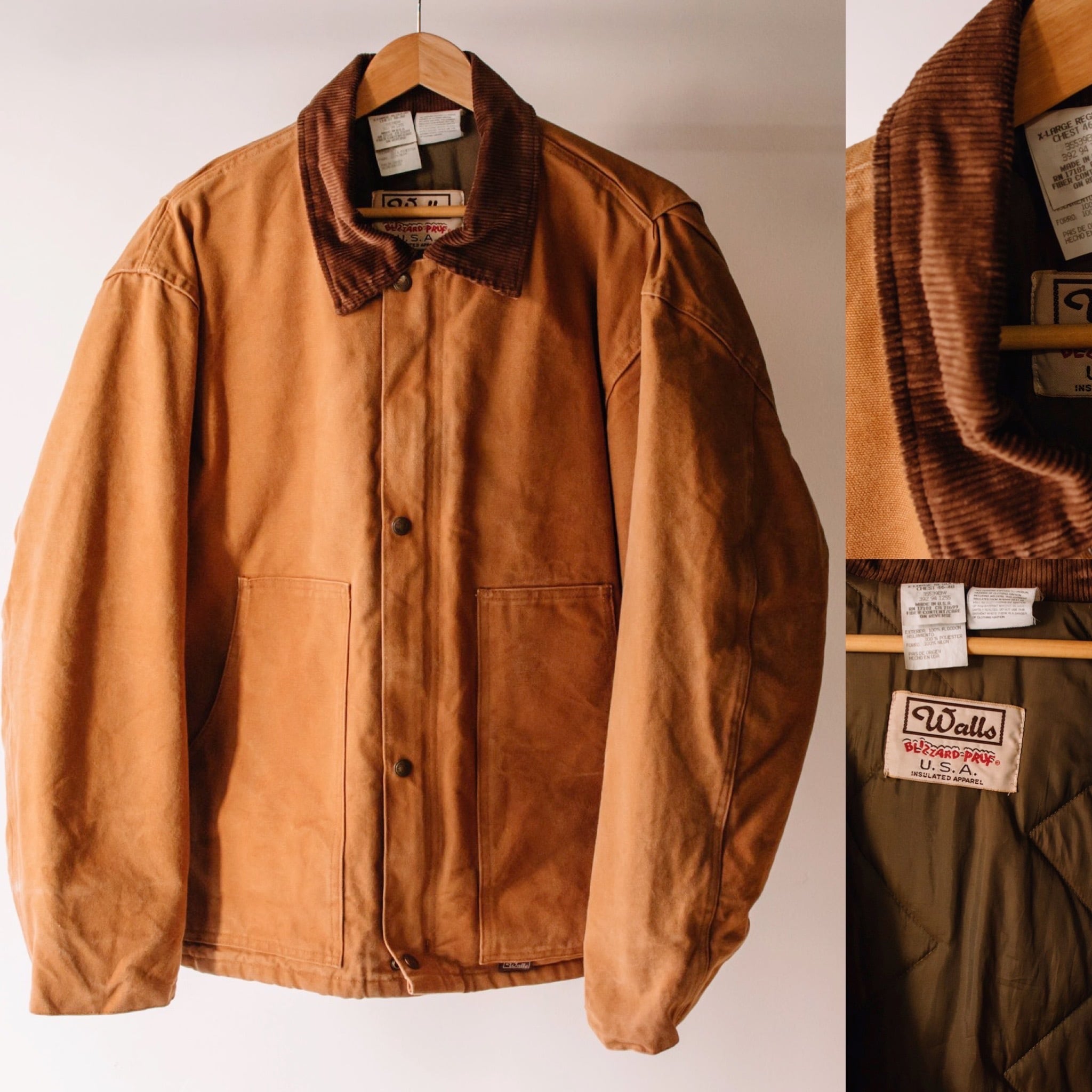 Walls 襟コーデュロイ ダックジャケットMade in USA【1016T44