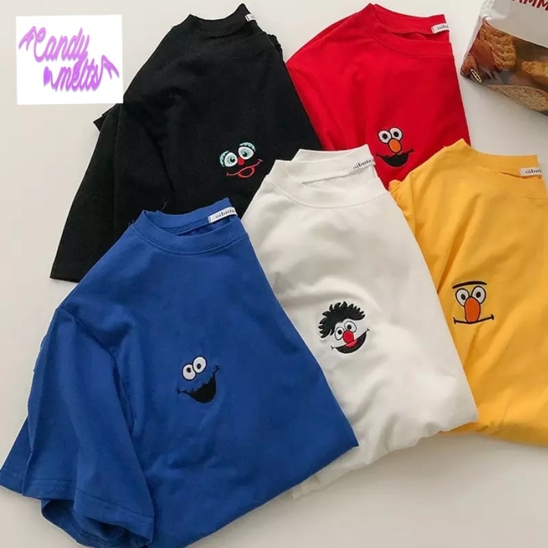 お取り寄せ景品】Tシャツ 半袖 刺繍 カラー 原色 キャラクター