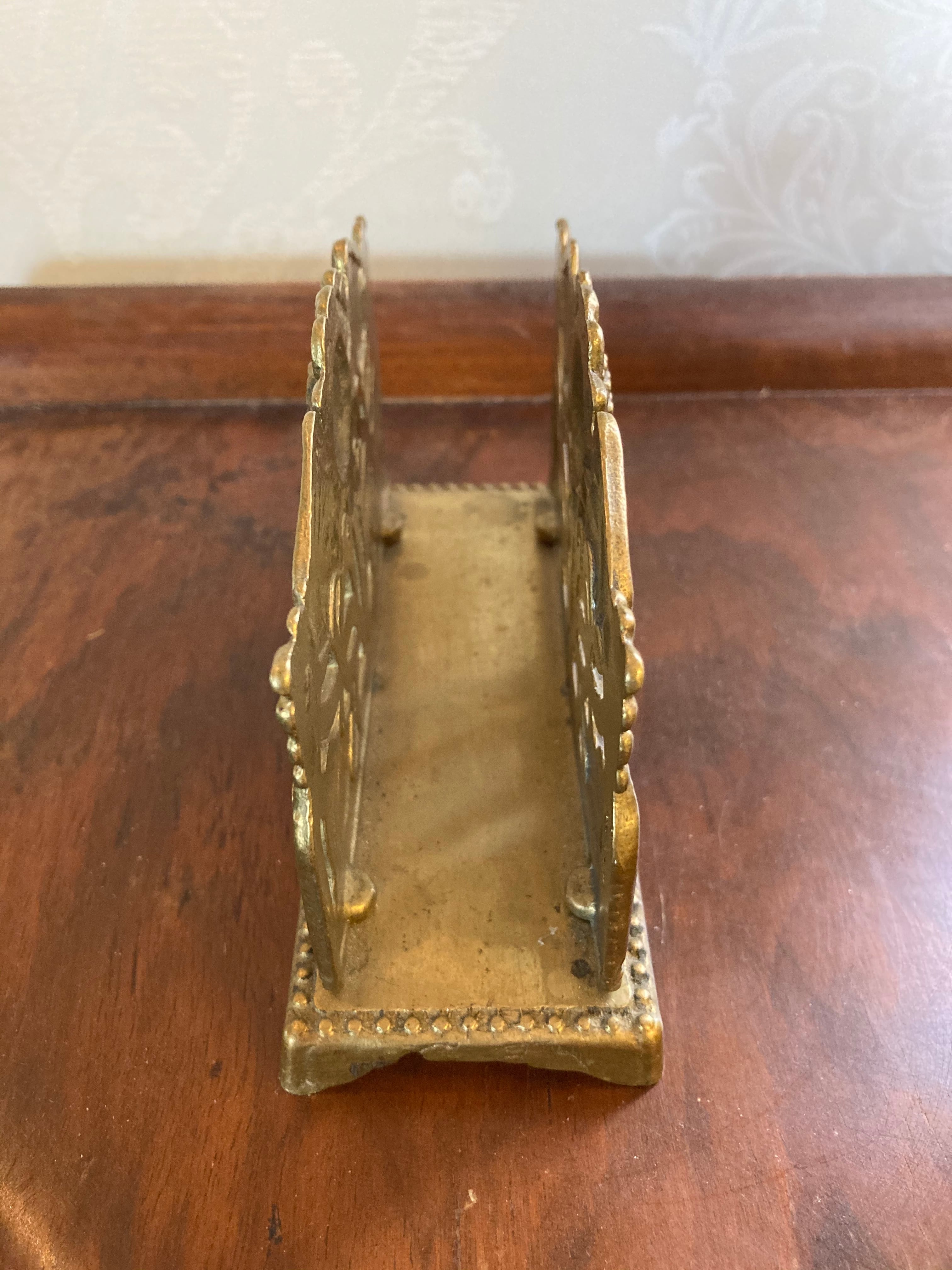 イギリス アンティーク レターラックorナプキンホルダー 真鍮製 1900