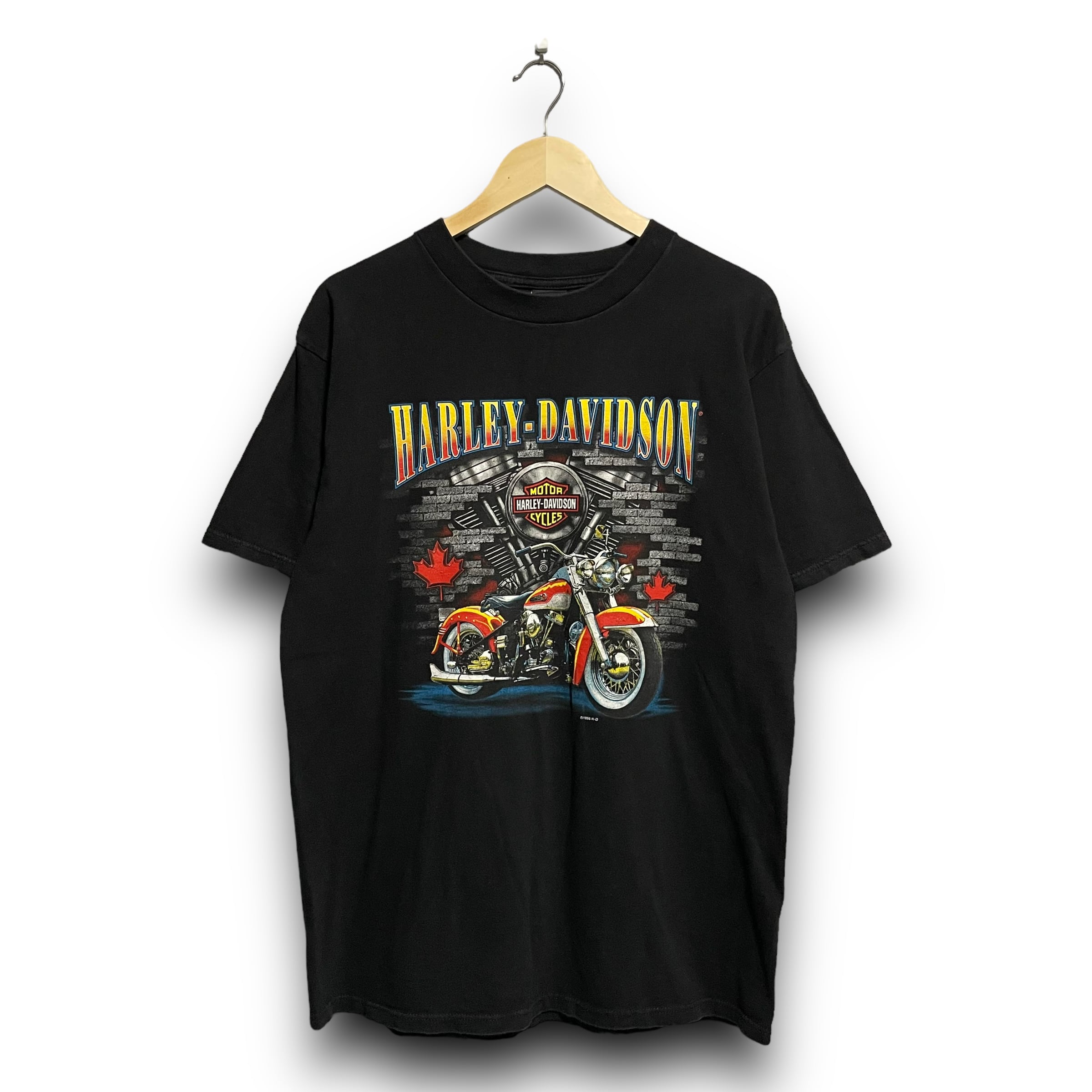L】【90年代】Harley-Davidson ハーレーダビッドソン USA製 プリントT