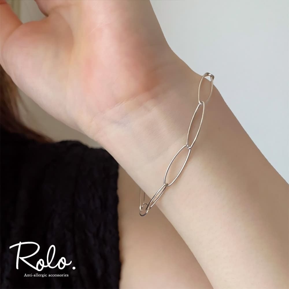 オーバルクリップチェーンブレスレット シルバー925 | Roloshop BASE店
