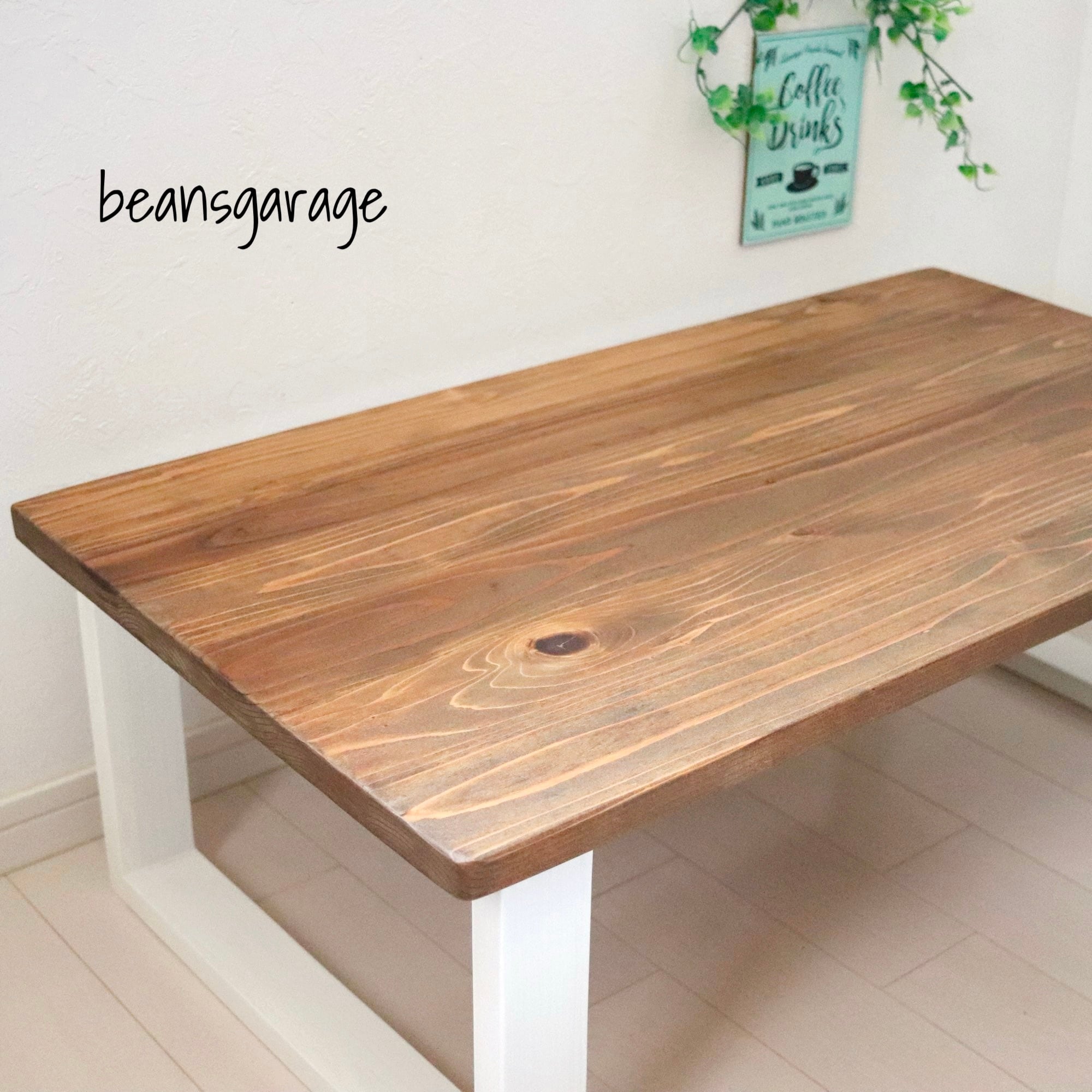 無垢ローテーブル 天然木 90×50cm 国産杉 カフェテーブル 無垢材
