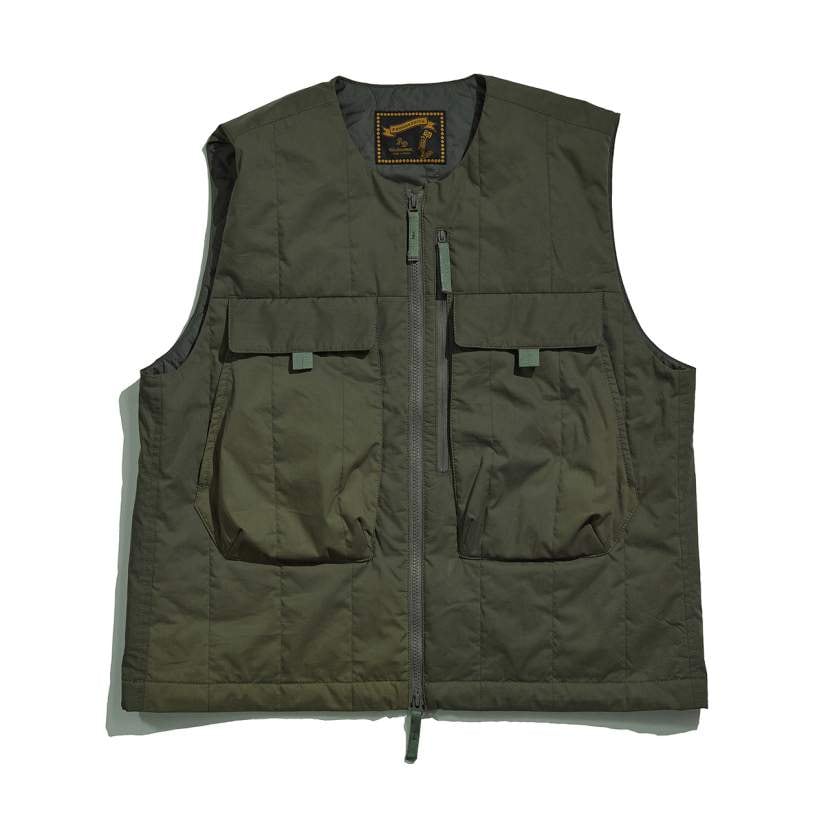 QUILTED UTILITY VEST / キルティングユーティリティベスト(KHAKI