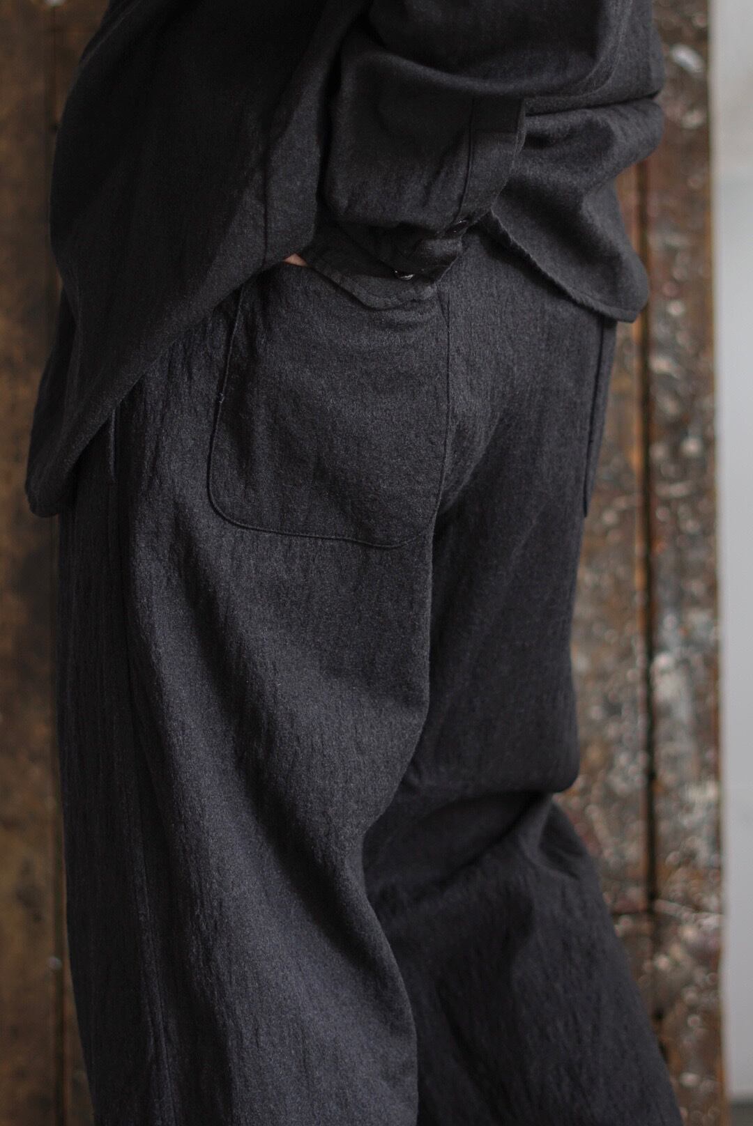 CHEZ VIDALENC - PANTS GARY (BOILED WOOL) | Brownie