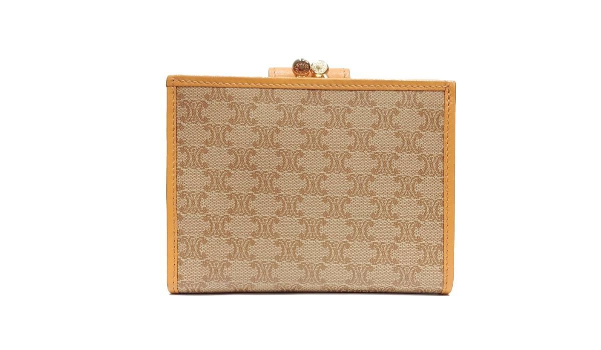 ヴィンテージ CELINE セリーヌ がま口 財布 二つ折り マカダムパターン