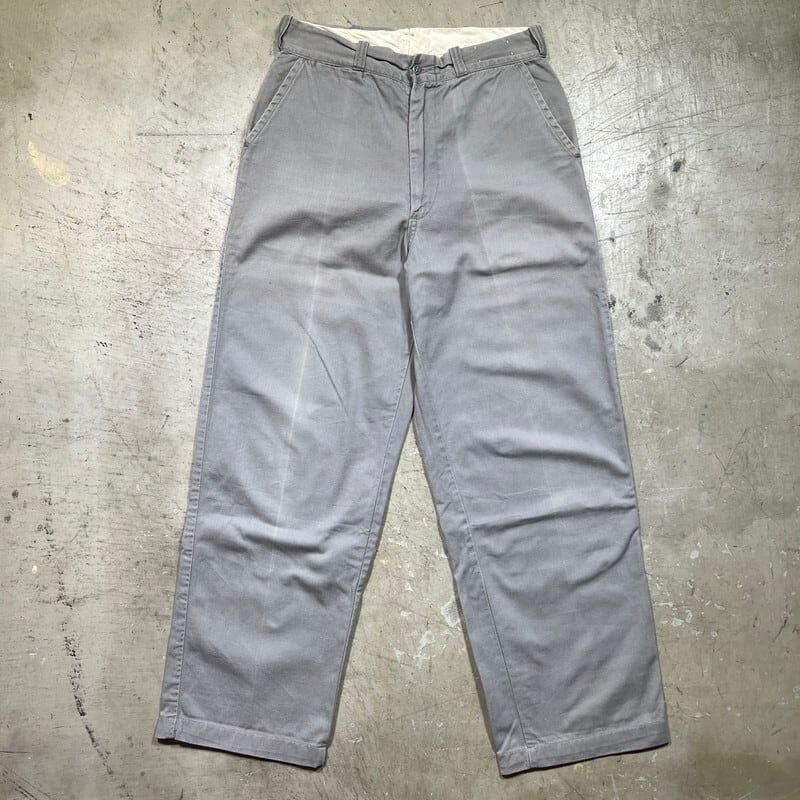 50's Lee リー コットンツイルワークパンツ ワークチノ グレー 黒タグ