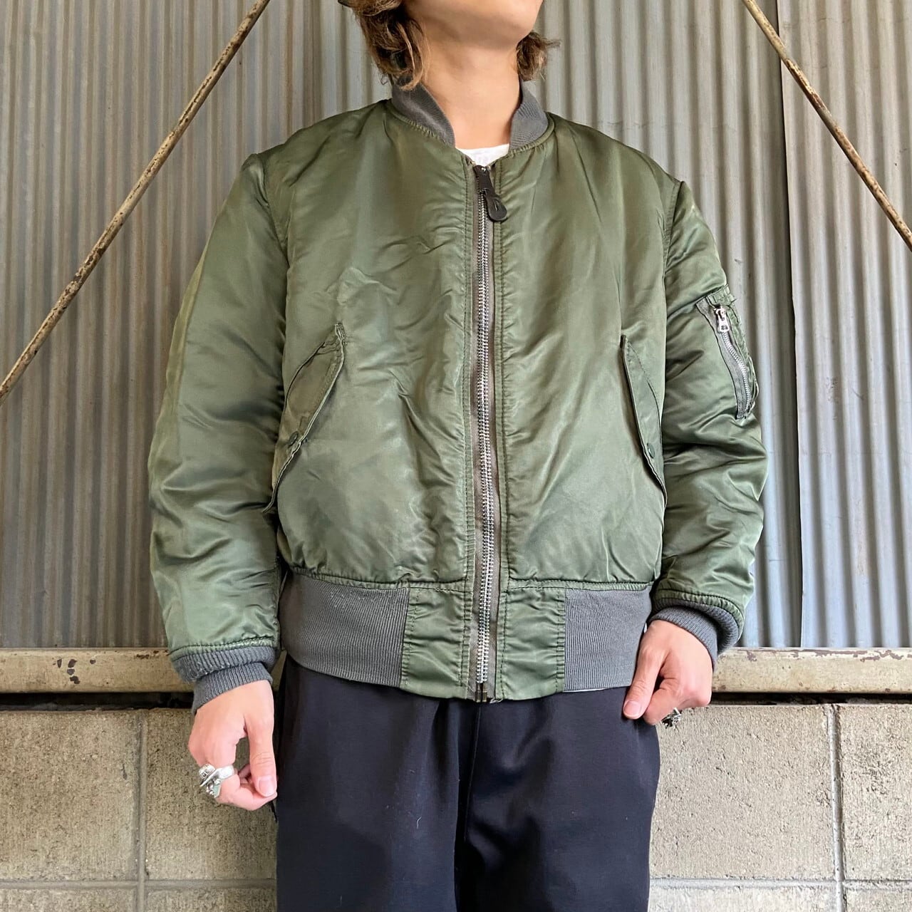 USA製 ALPHA アルファ MA-1タイプ ミリタリー フライトジャケット