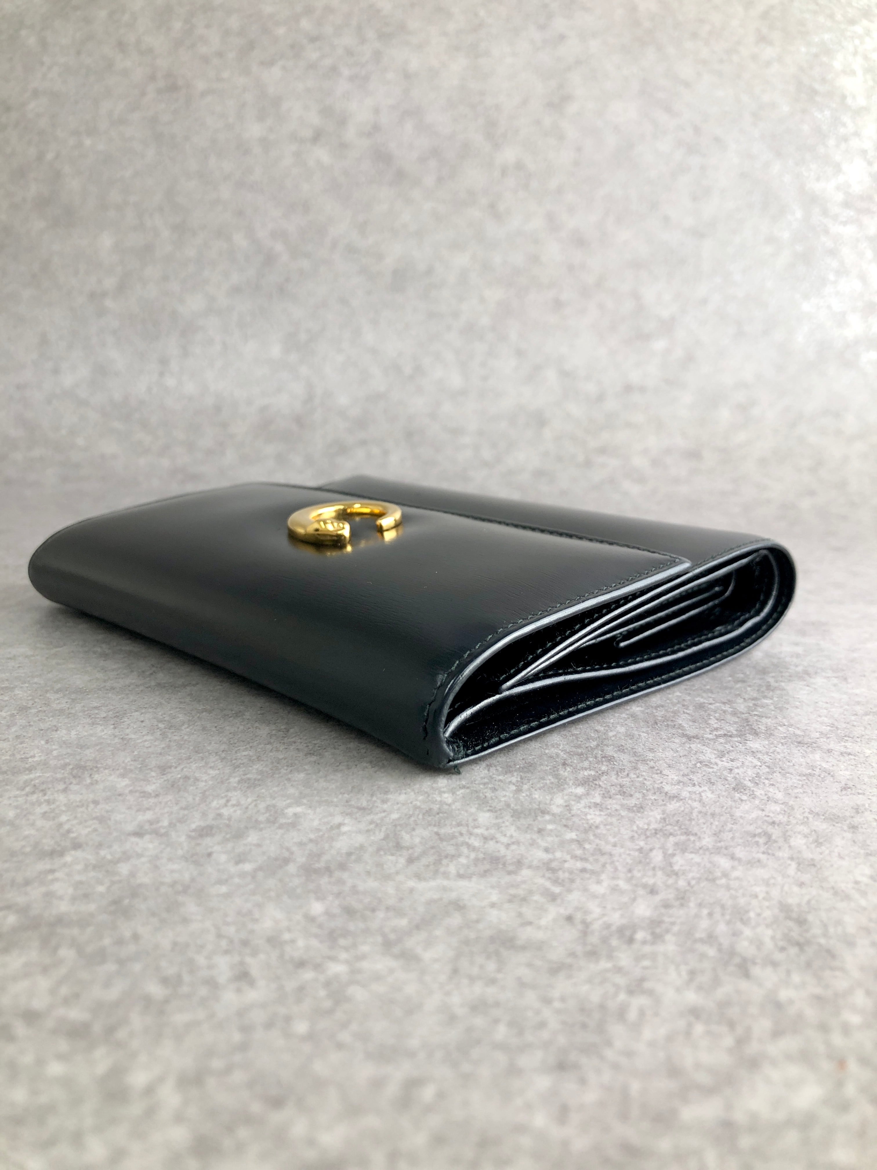 Cartier カルティエ 財布 ブラック パンテール レザー 3つ折り vintage