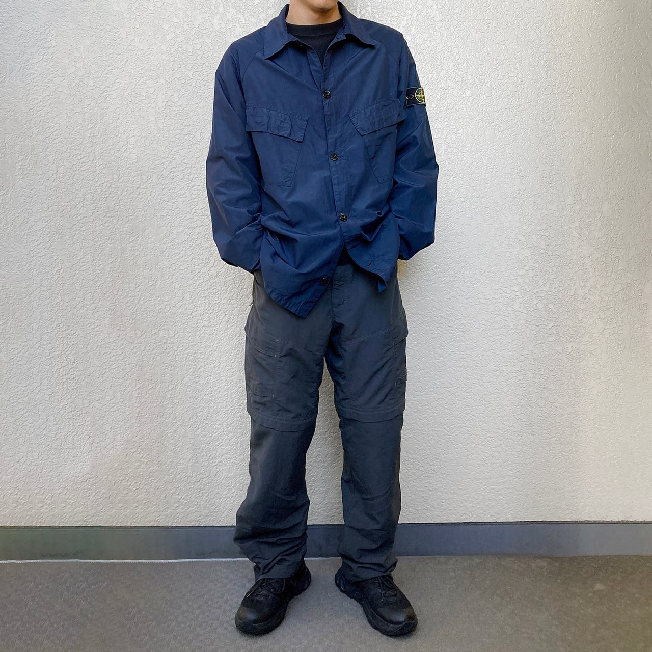 STONE ISLAND S/S 1998 NAVY NYLON OVERSHIRT JACKET L GREEN EDGE
