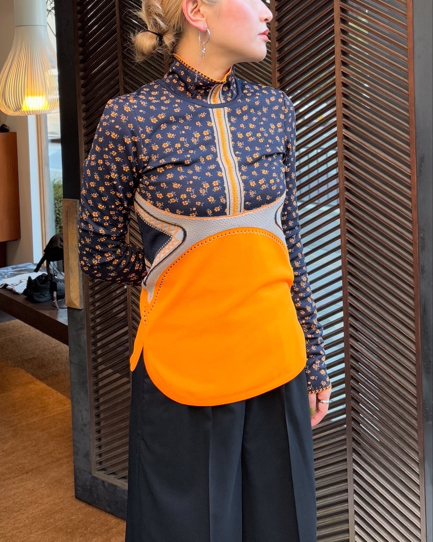 25AW】Mame Kurogouchi マメ クロゴウチ / Floral Jacquard High Neck