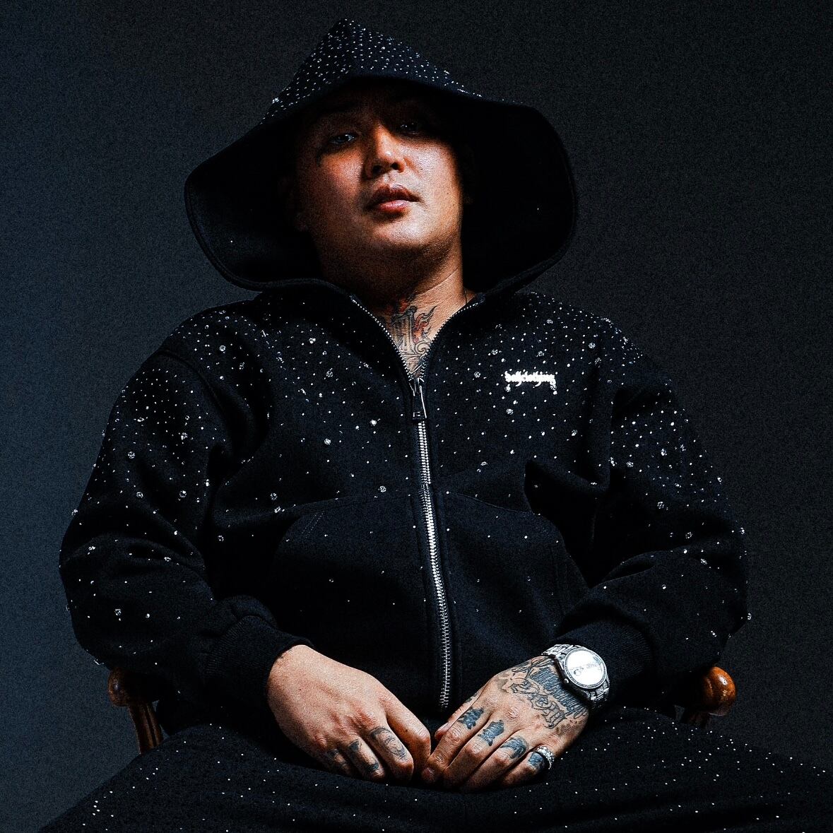 ESSENTIAL PLATE LUXURY RHINESTONE ZIP HOODIE | DALL