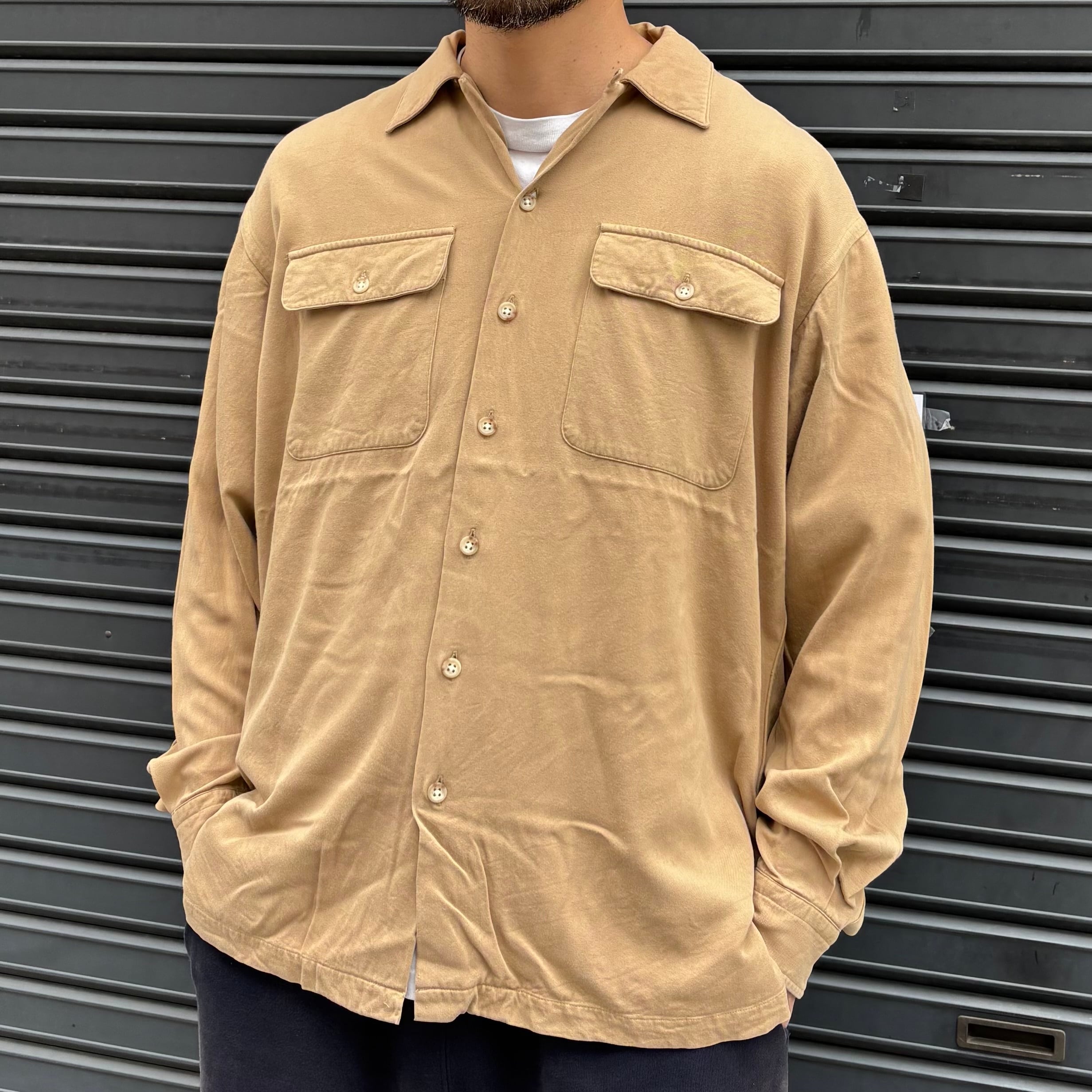 90's USA製 POLO Ralph Lauren Rayon Open Collar Shirt M / ポロ