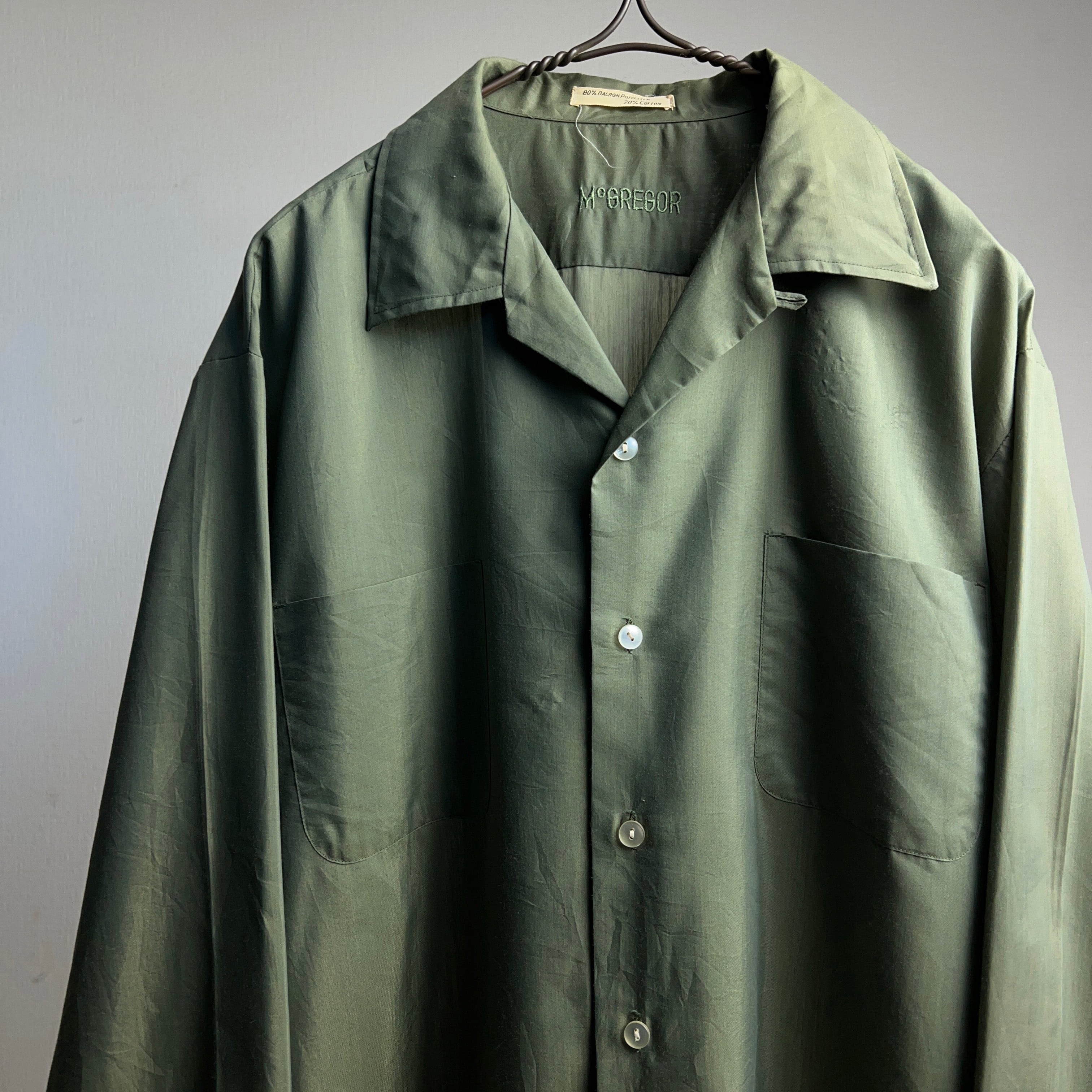 60~70's “McGREGOR” Poly Cotton Shirt USA製 SIZE L 60年代 70年代
