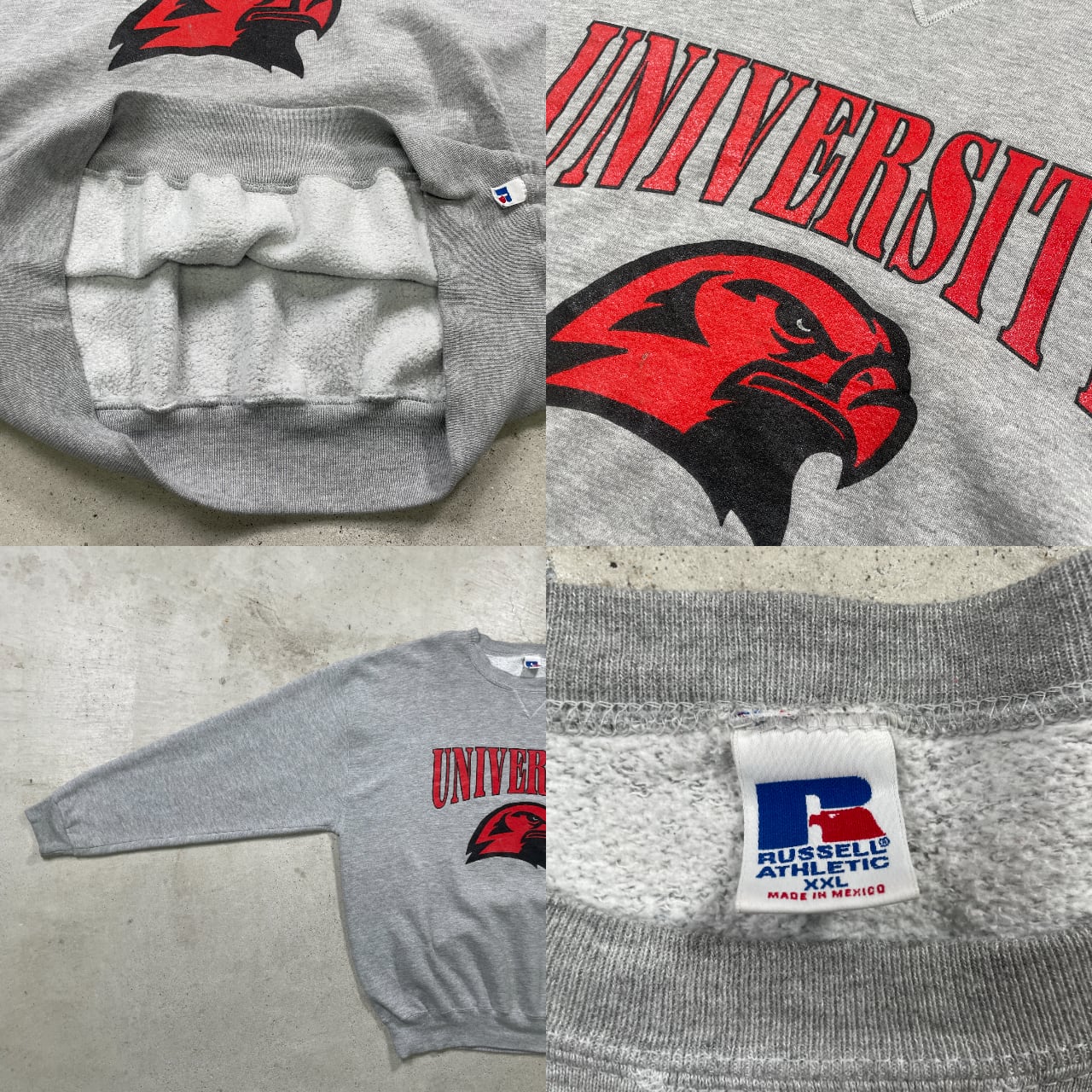 90年代 USA製 RUSSELL ATHLETIC ラッセル スウェットシャツ カレッジ