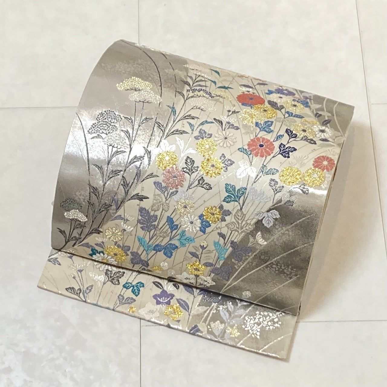 未使用 吾妻徳穂 吉澤の友禅 雪輪 花柄 訪問着 袷 正絹 黄色 ピンク