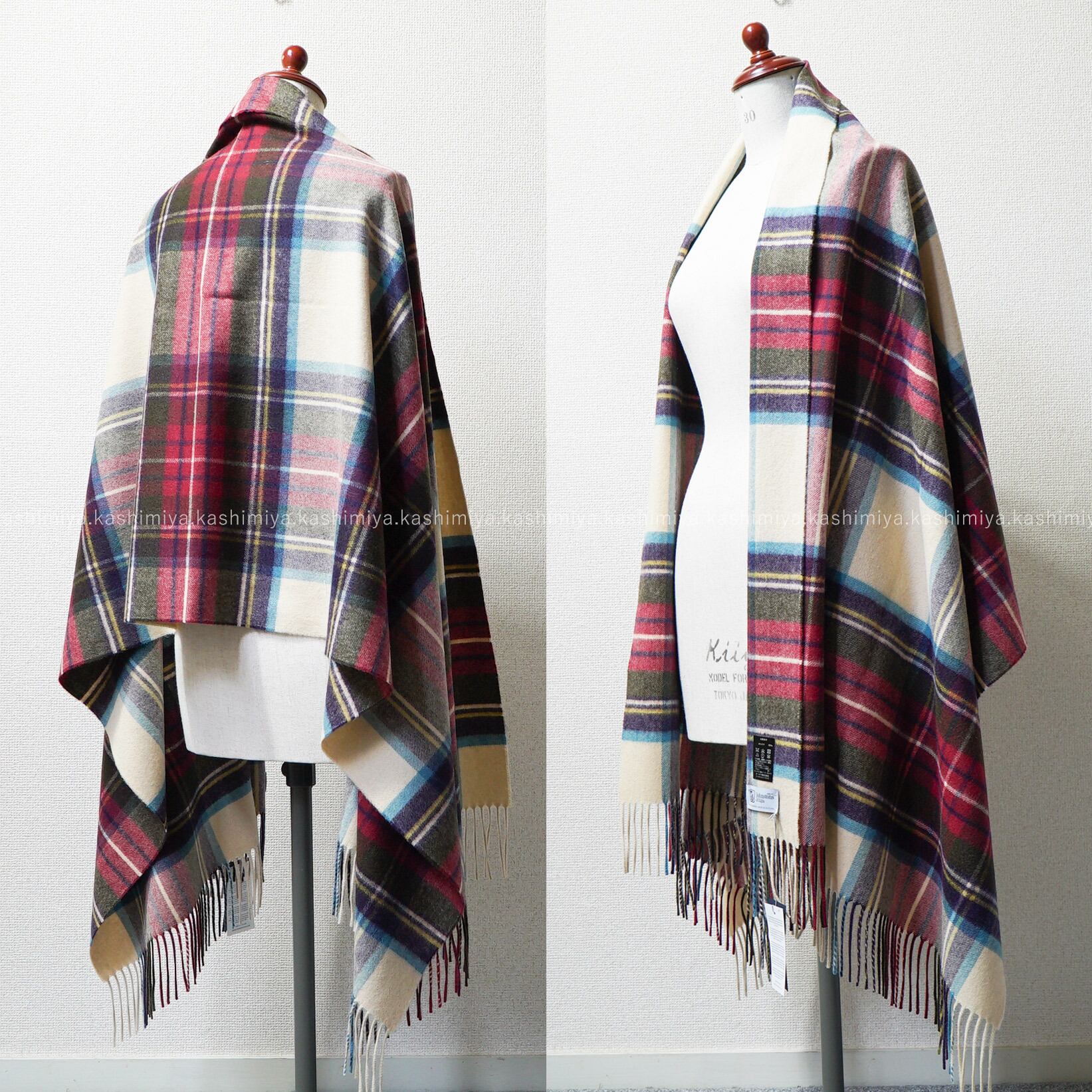 国内正規品 Johnstons ジョンストンズ カシミヤ100% 大判 ストール
