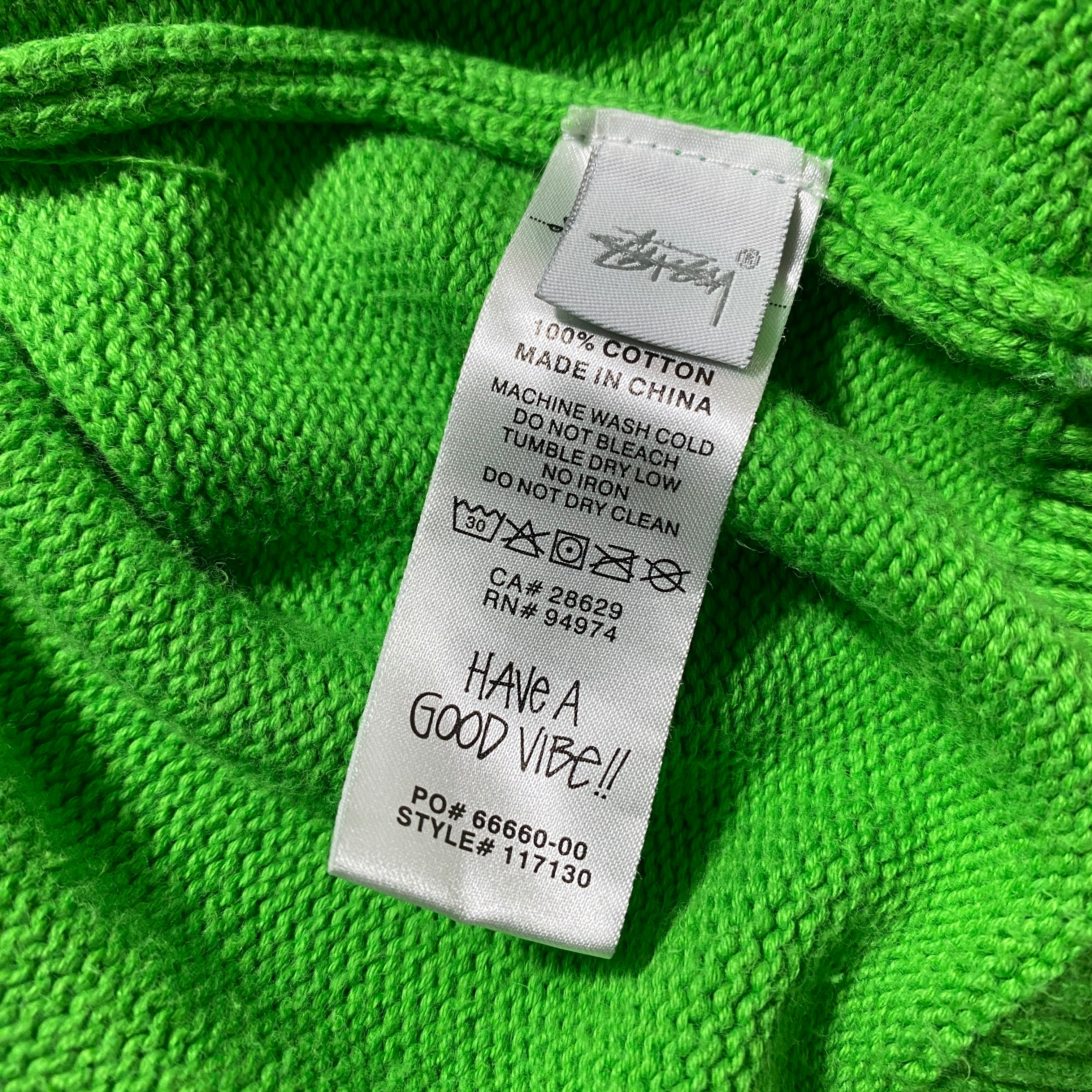 Size.XL】stussy ステューシー 折れクラウン バックロゴ グリーン 緑