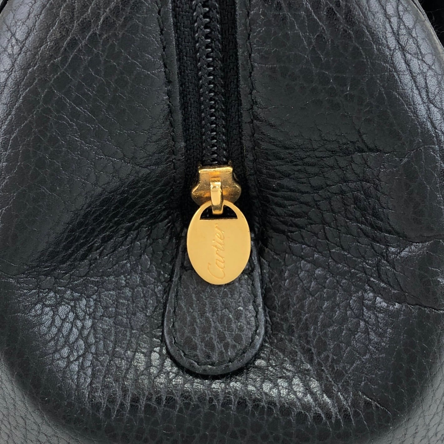 Cartier カルティエ マストライン ハンドバッグ ブラック ロゴ レザー