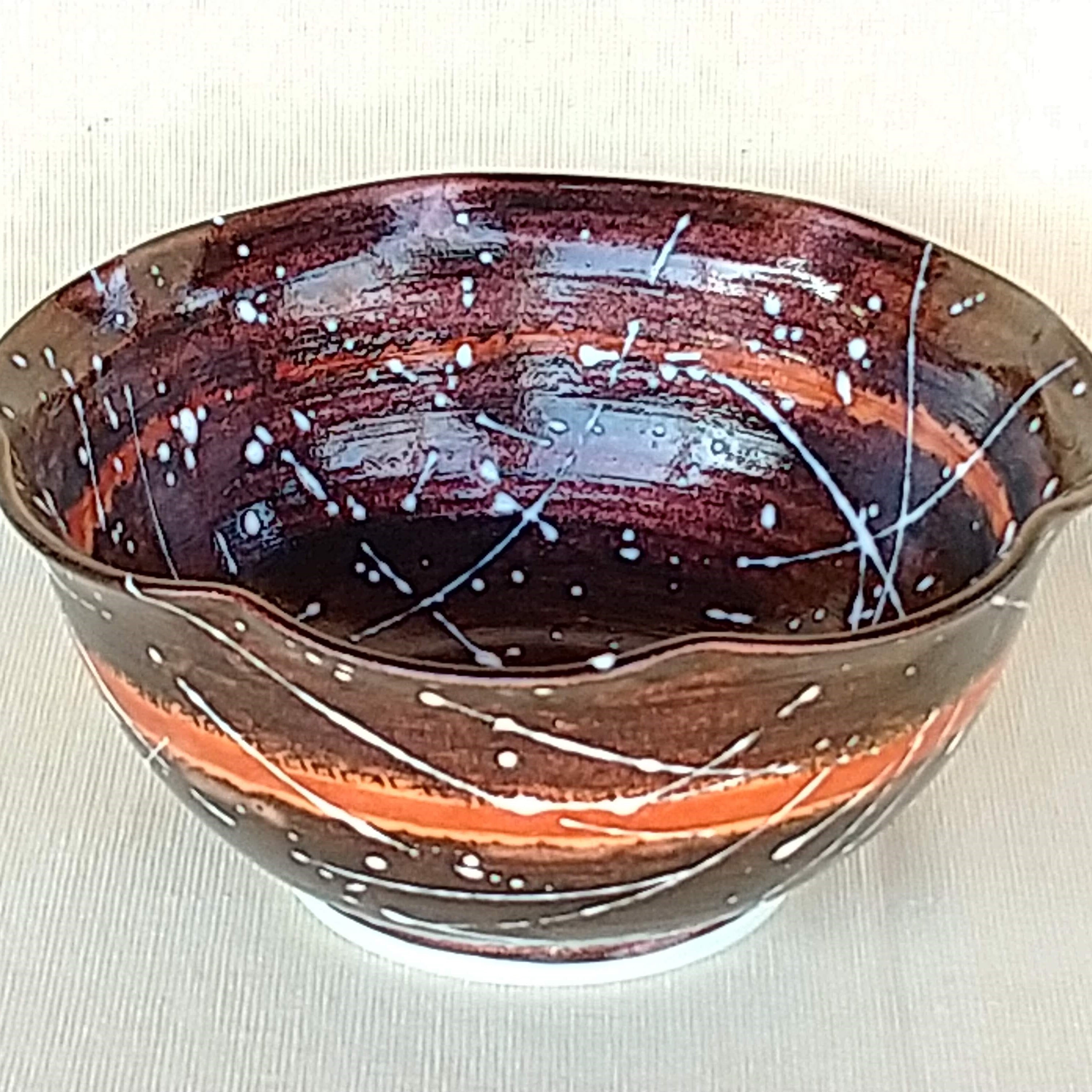 秀島窯作 光彩釉 銀河 輪花多様深鉢 （ボルドー） | 有田焼作家の作品