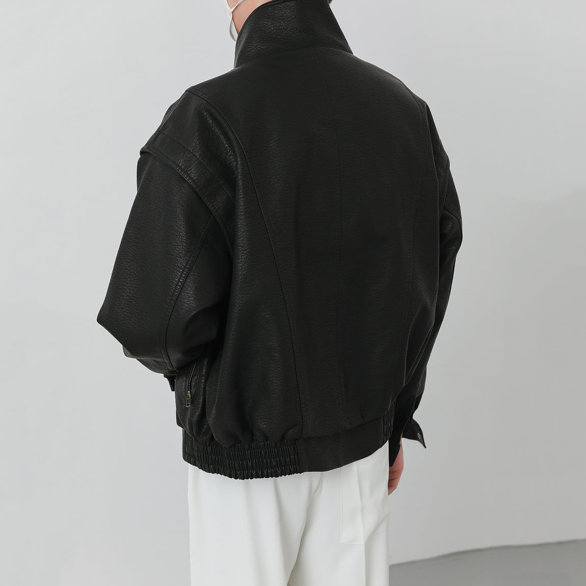 ZPZ質感のあるブラックレザージャケット | mblueshop