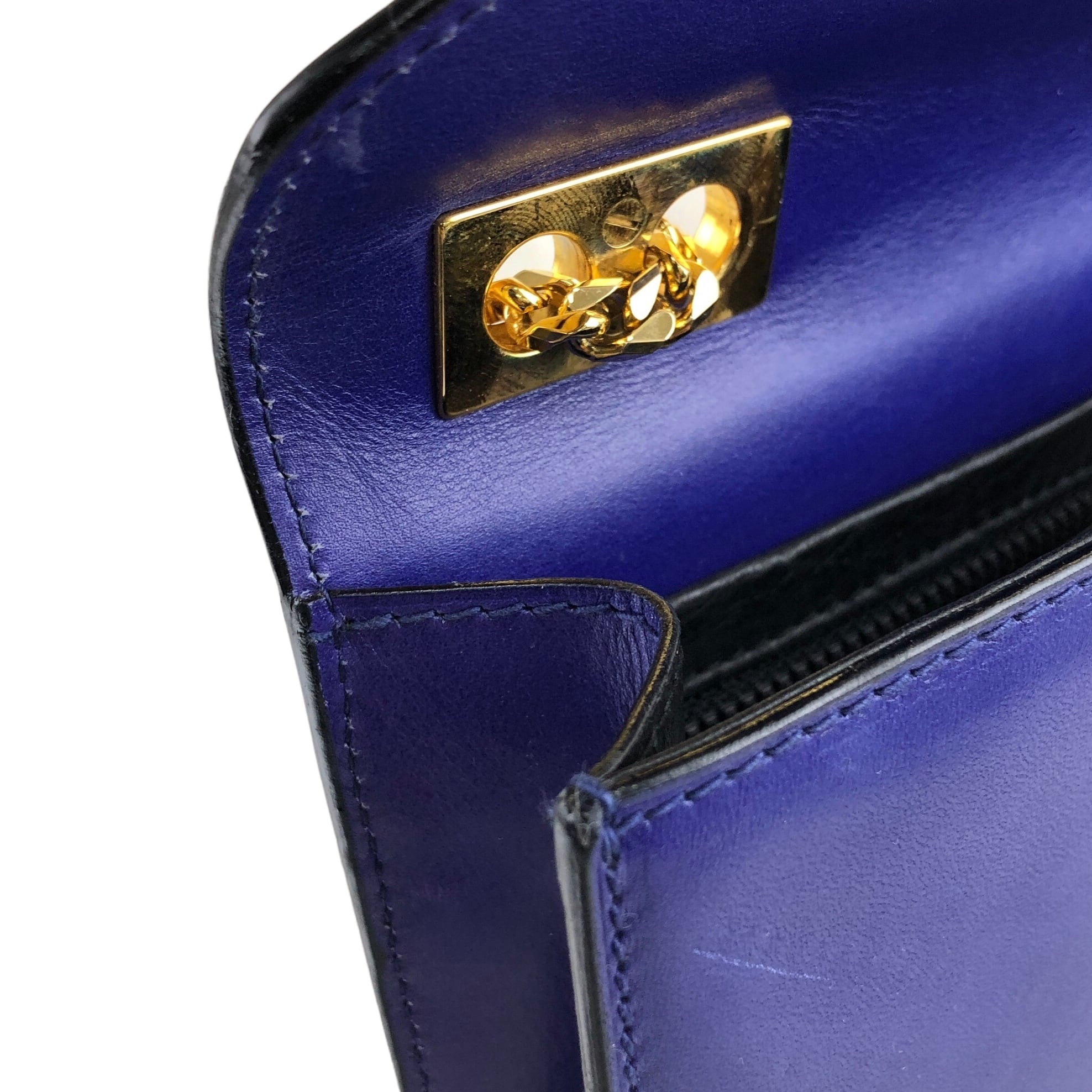 CELINE セリーヌ ショルダーバッグ ネイビー ガンチーニ レザー