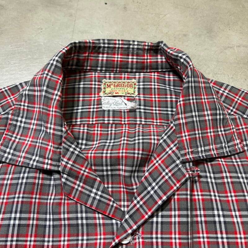 50's 60's McGREGOR マクレガー チェックオープンカラーシャツ