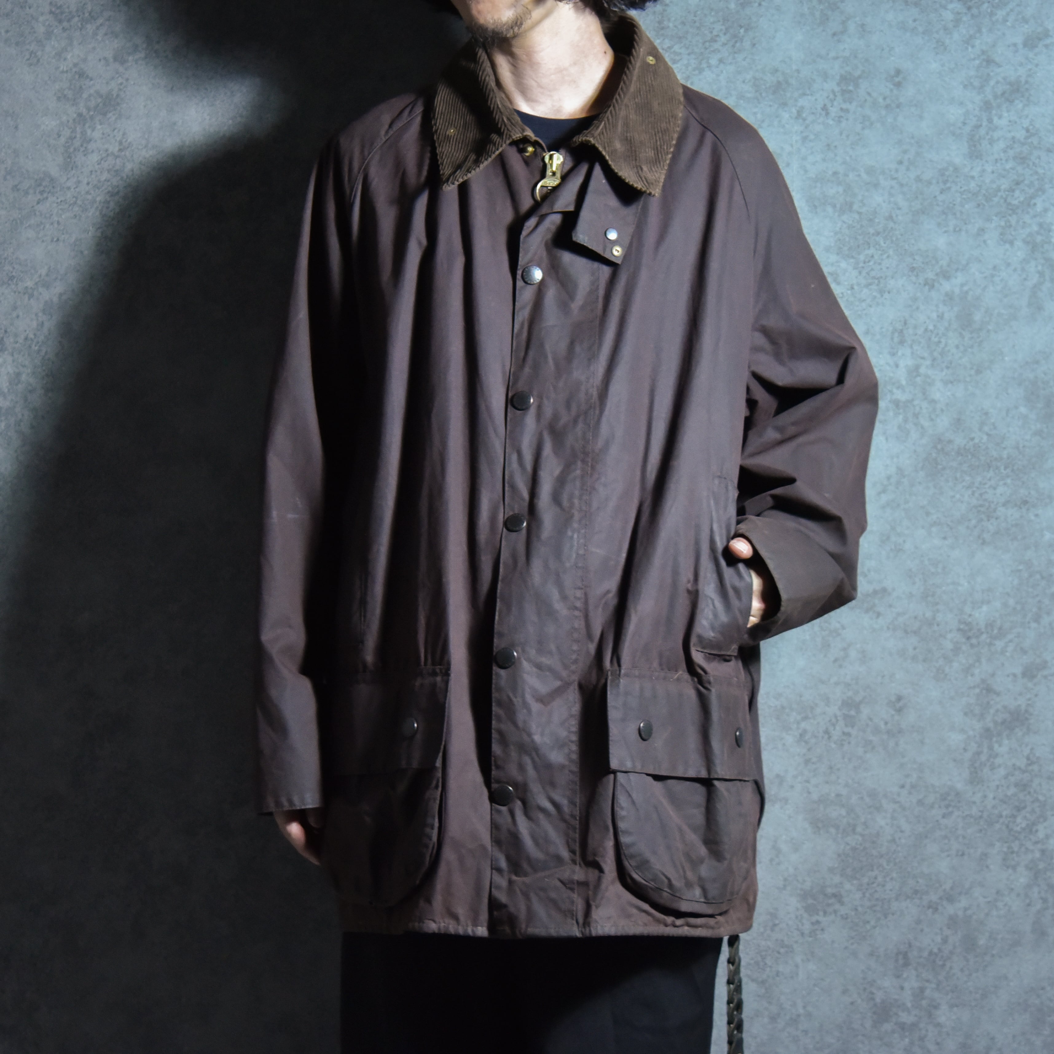 90s Barbour BEAUFORT Size48 バブアー ビューフォート 3ワラント
