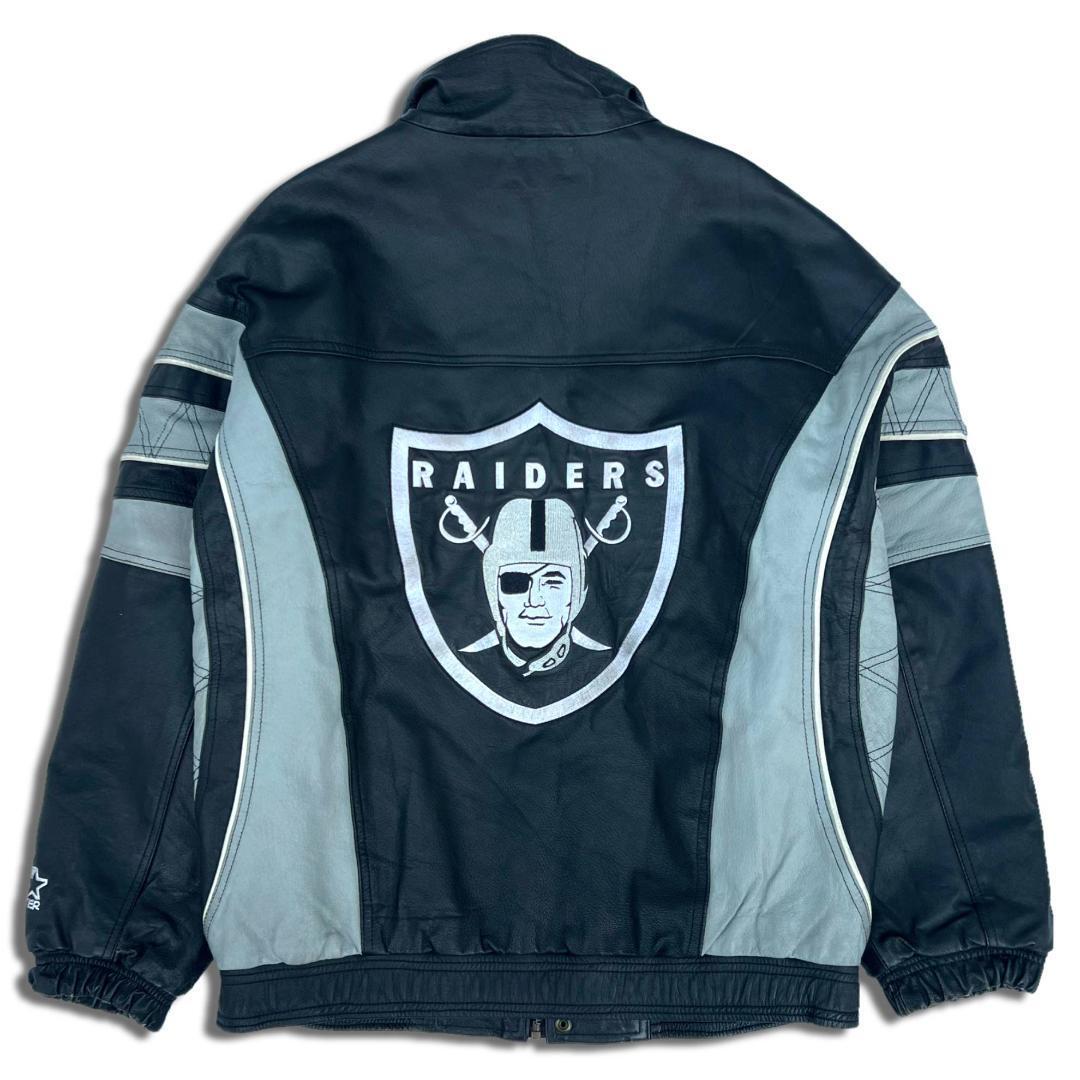 90s スターター NFL レザージャケット L ブラック オークランド