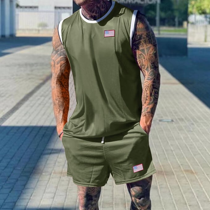 セットアップ メンズ ノースリーブ タンクトップ ショートパンツ