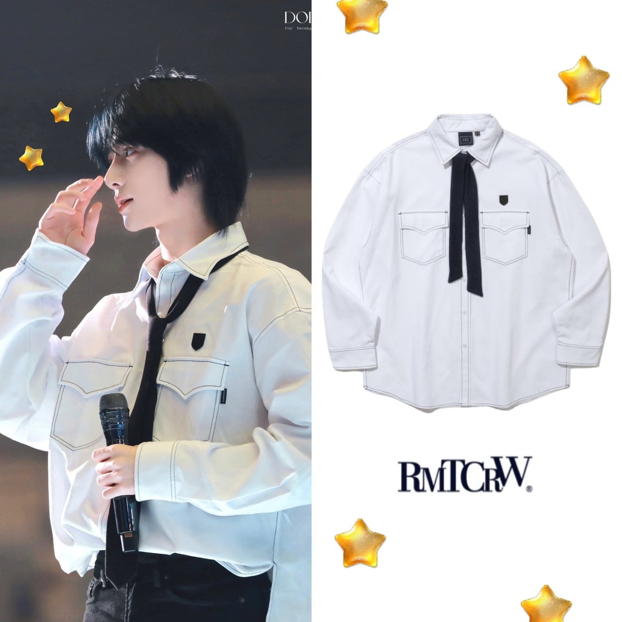☆TXT ボムギュ 着用！！【ROMANTIC CROWN】KNIT TIE OXFORD SHIRTS