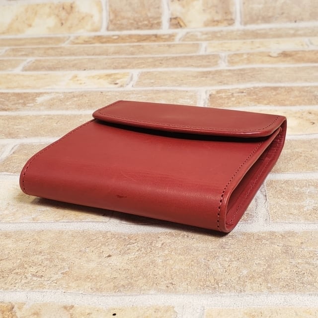 超美品 オールドコーチ ☆ レザー がま口 折財布 レッド ウォレット