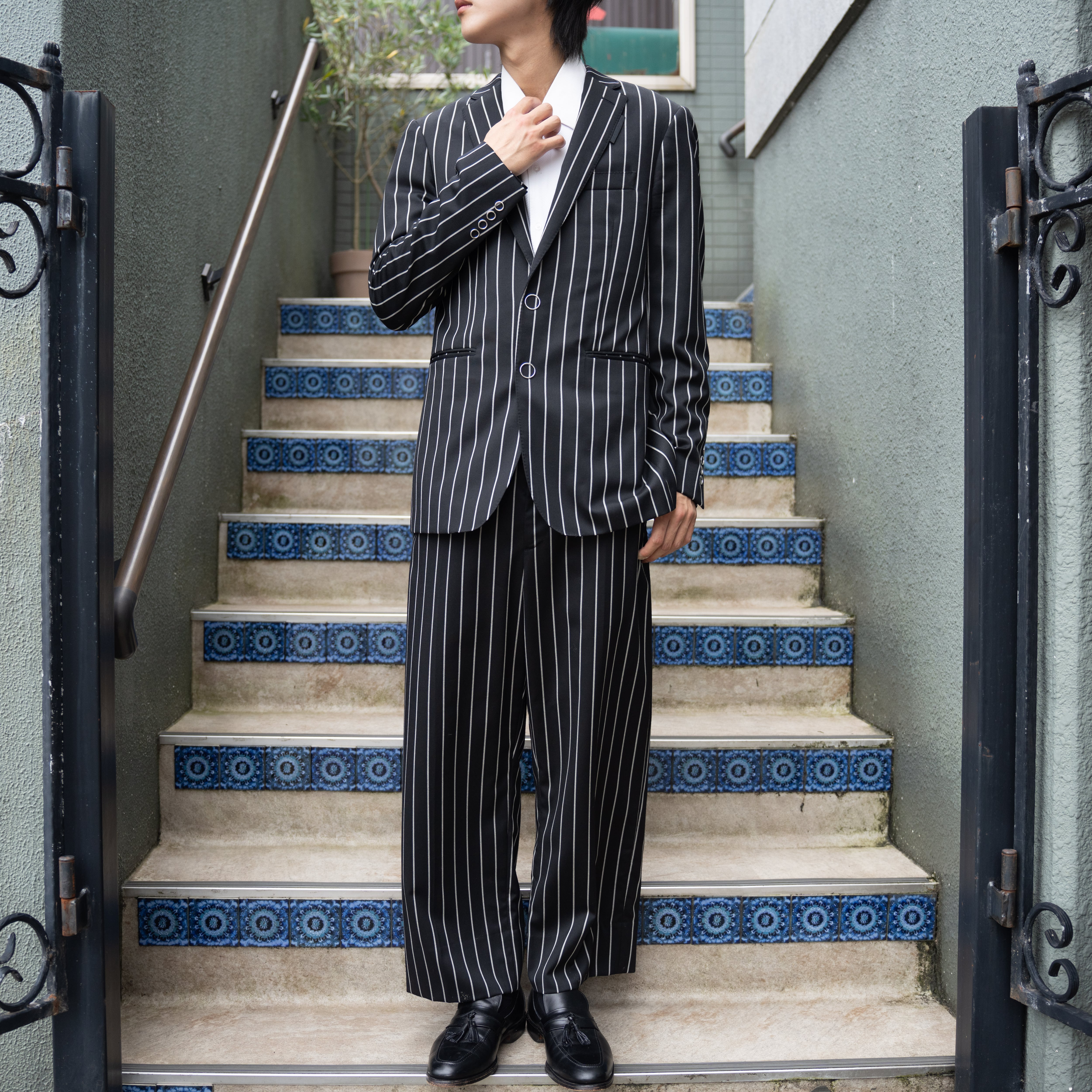 BURBERRY LONDON ENGLAND STRIPE PATTERNED SET UP SUIT MADE IN ITALY