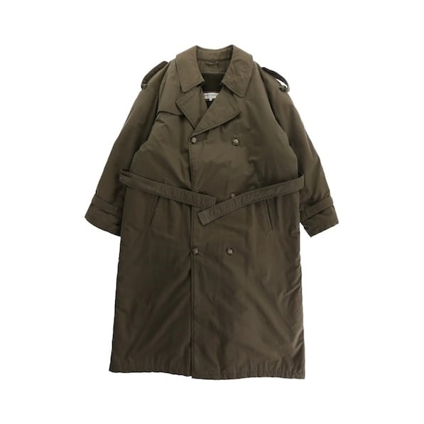 OTSU】1980's vintage GIORGIO ARMANI smooth fabric long trench coat