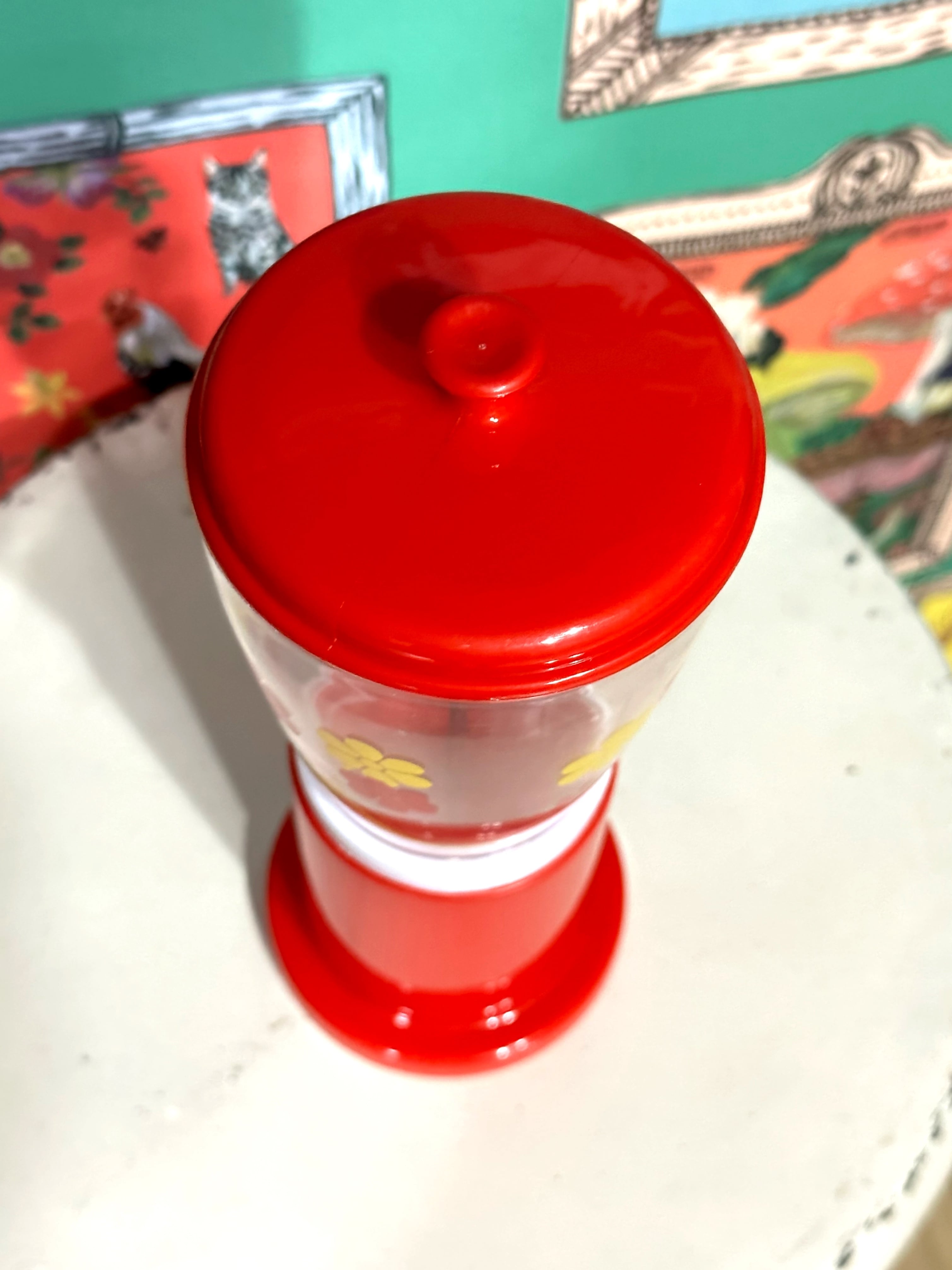 レトロポップ 箸立て カトラリー入れ 赤 トーワ TOWA 花柄 昭和レトロ