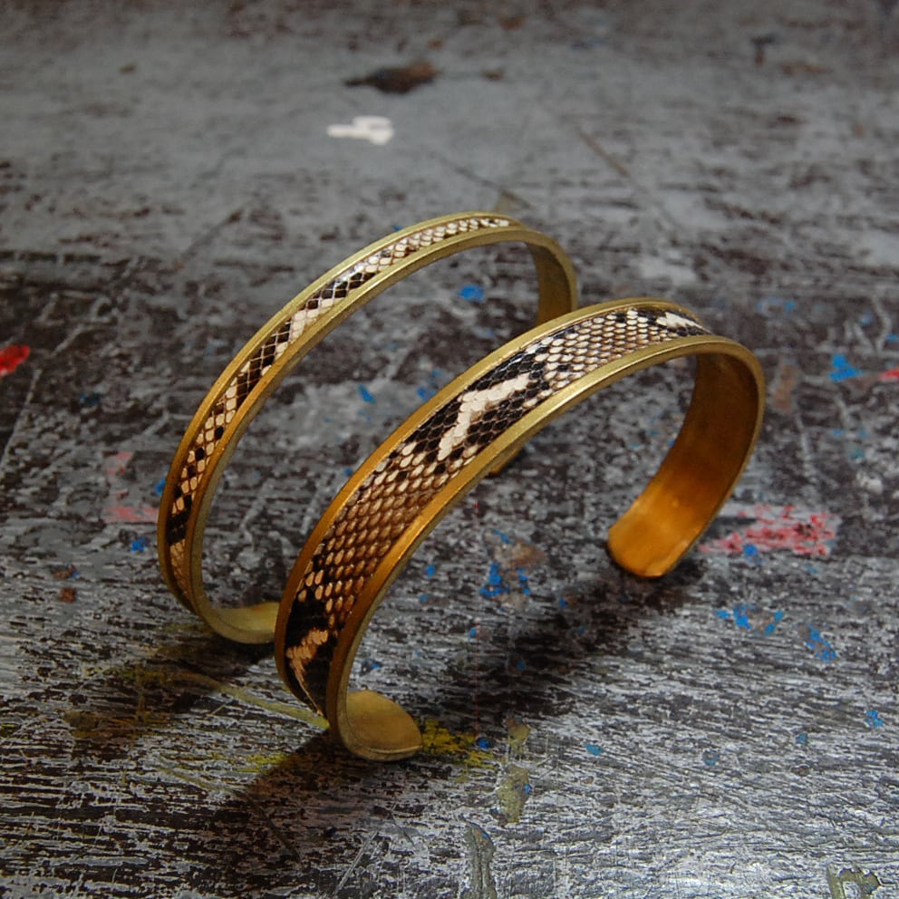Brass bangle【L】 -真鍮バングル- ダイアモンドパイソン | RUMBLE