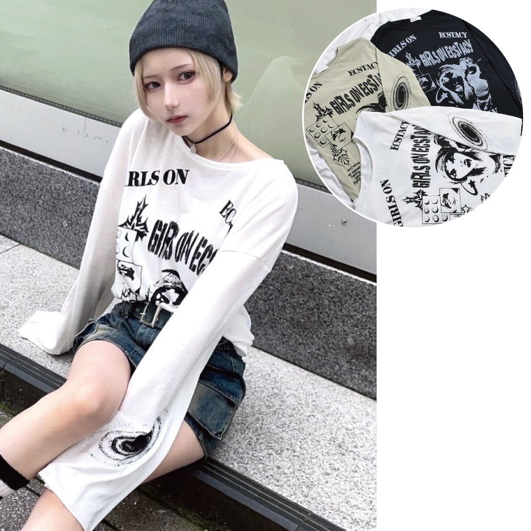 50%OFF】だぼ袖 Y2K GIRLロンT | VOLCAN&APHRODITE