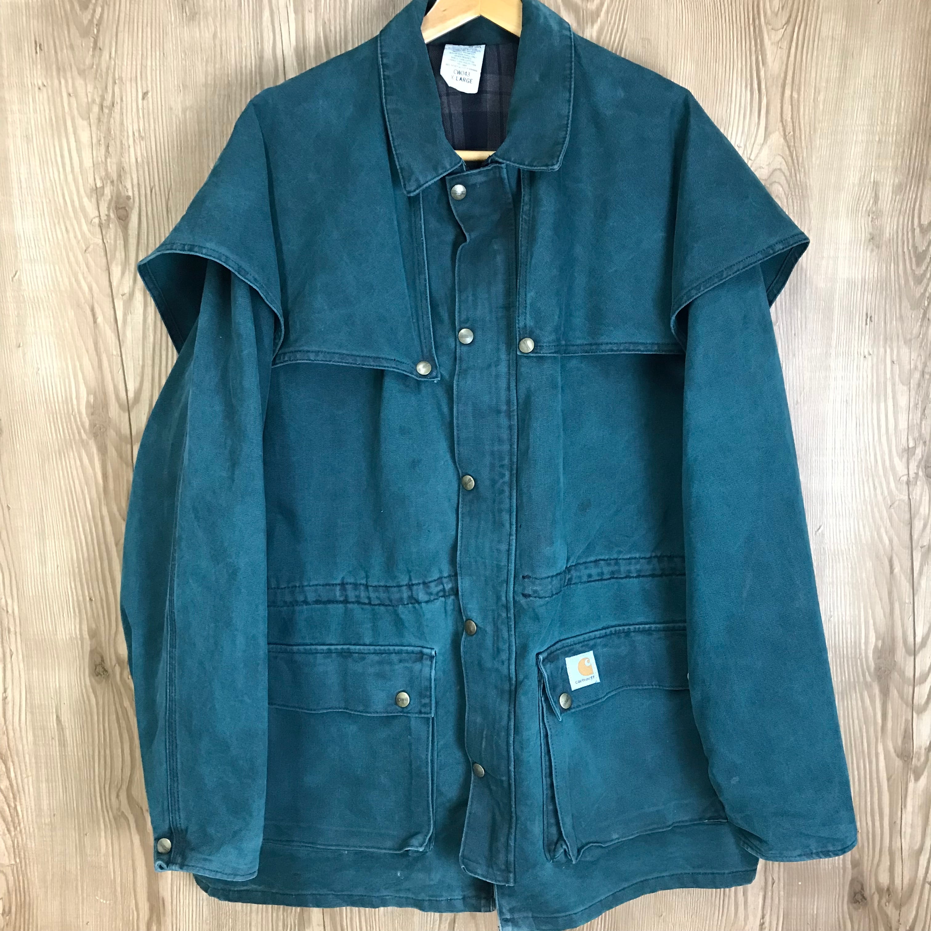 廃盤 レア 80〜90s VINTAGE USA製 Carhartt ダックジャケット 緑色