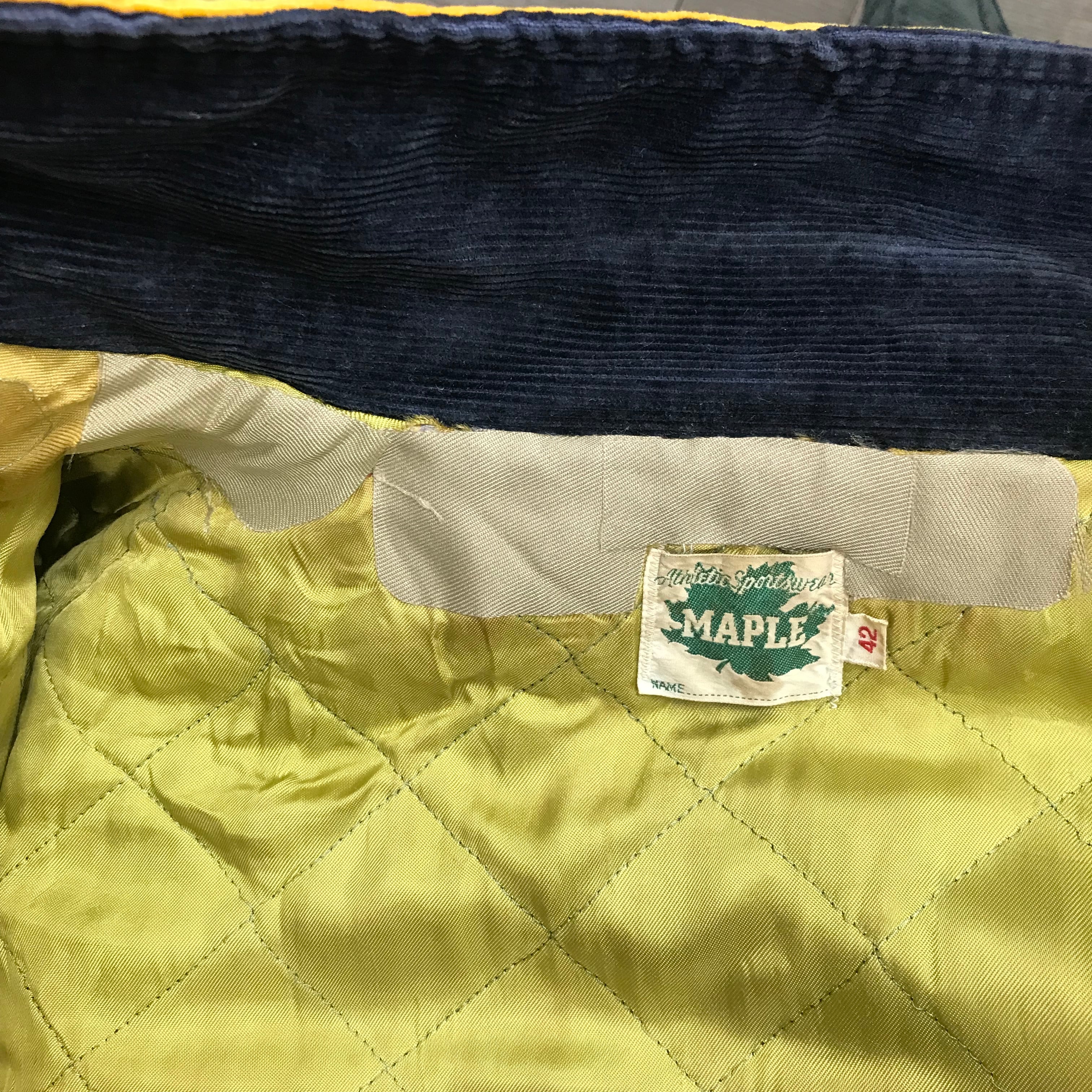 豪華チェーンステッチ 70s MAPLE コーデュロイ スタジャン アワード