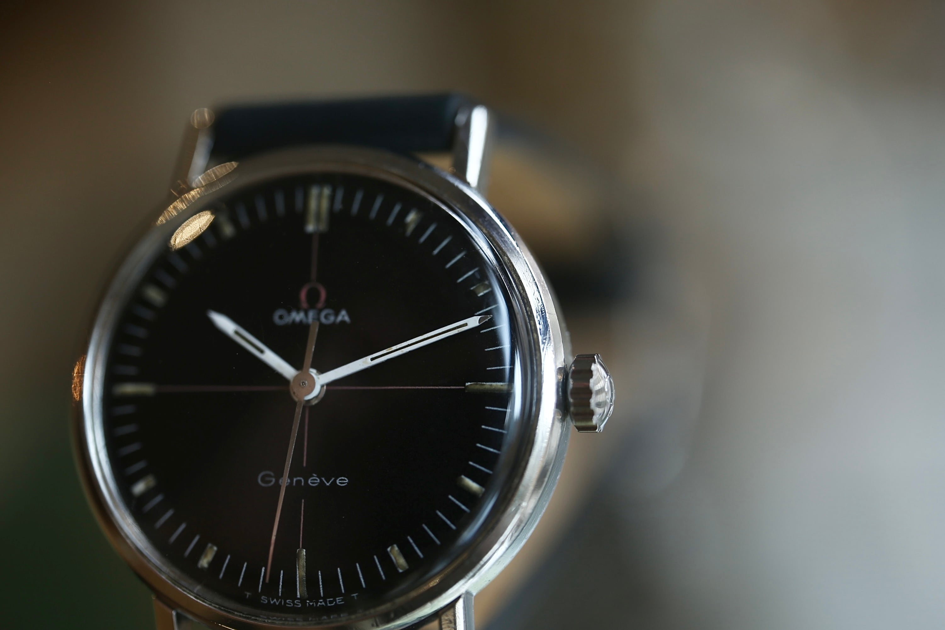 OMEGA】 1968年製 ジュネーブ テクニカルブラックダイヤル OH済み