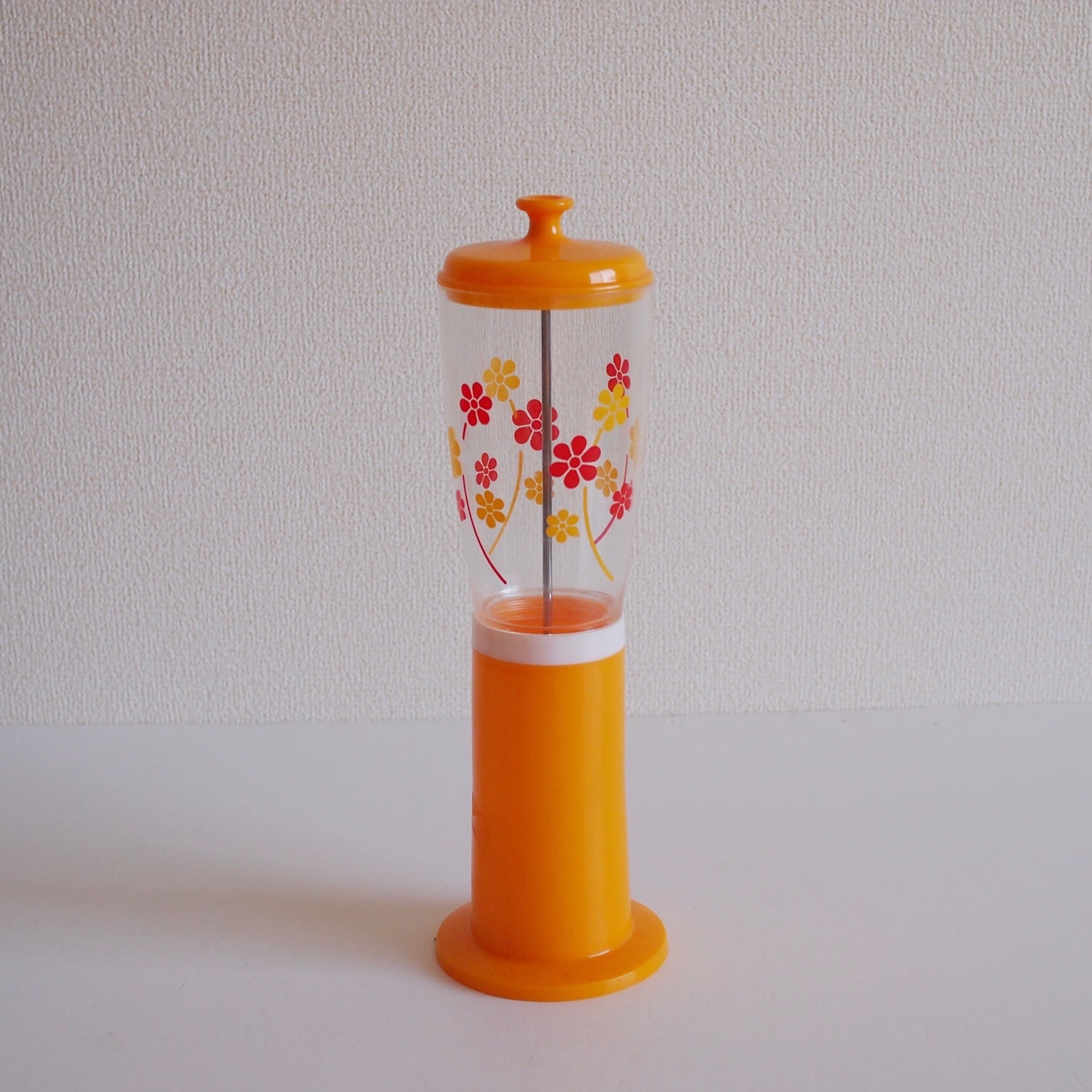 ヴィンテージ 昭和レトロポップ 花柄の箸立て 新品 デッドストック