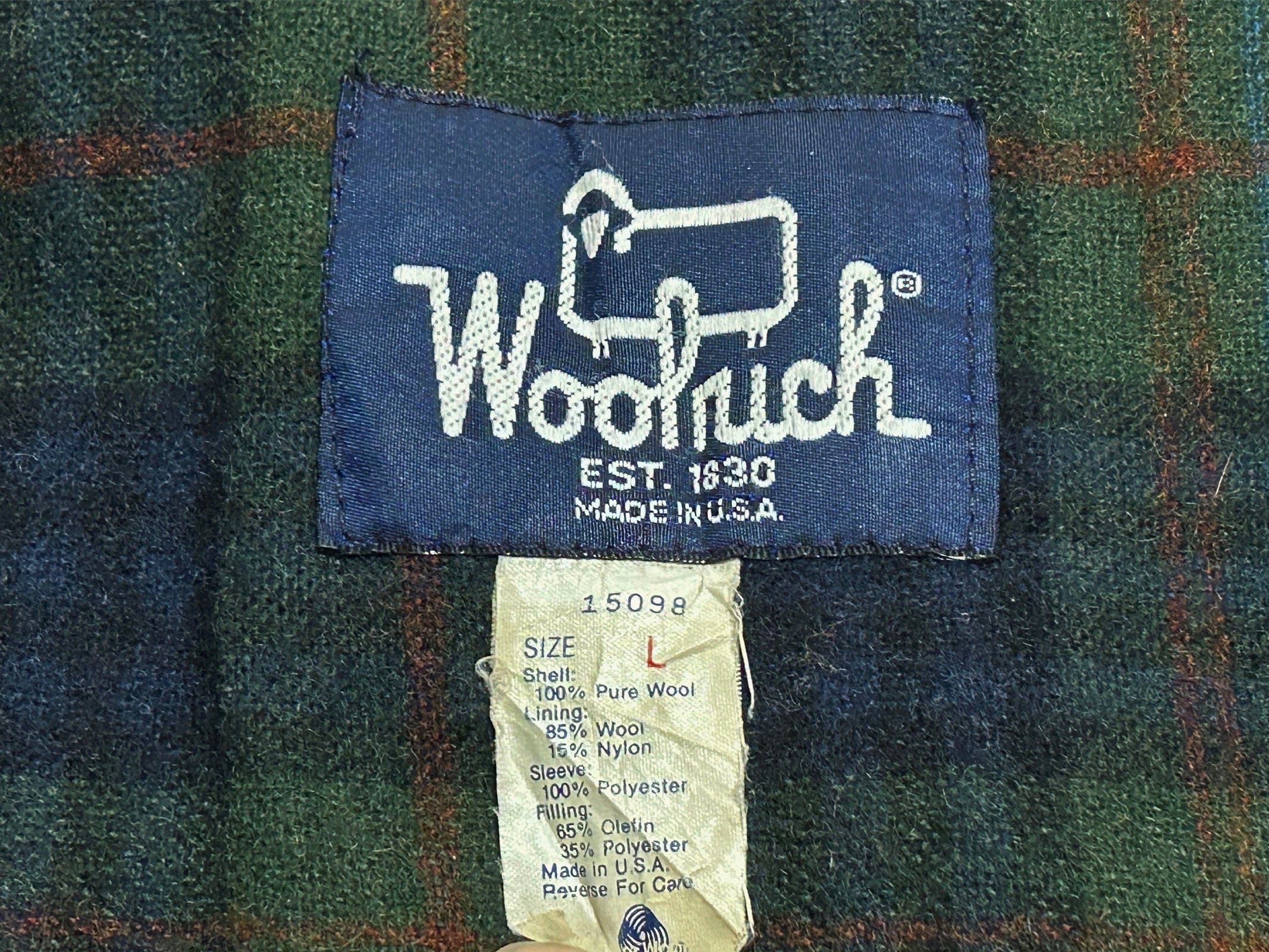 80s Woolrich ウールリッチ ウール ハリントンジャケット 【L】MADE
