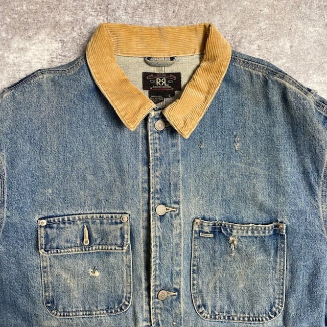 90's 90s RRL 三ツ星タグ デニムジャケット USA製 初期タグ ダブル