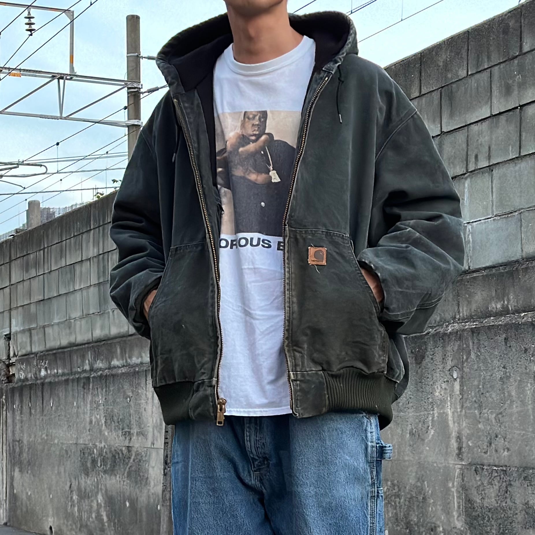 90s Carhartt カーハート グッドフェード アクティブジャケット モス