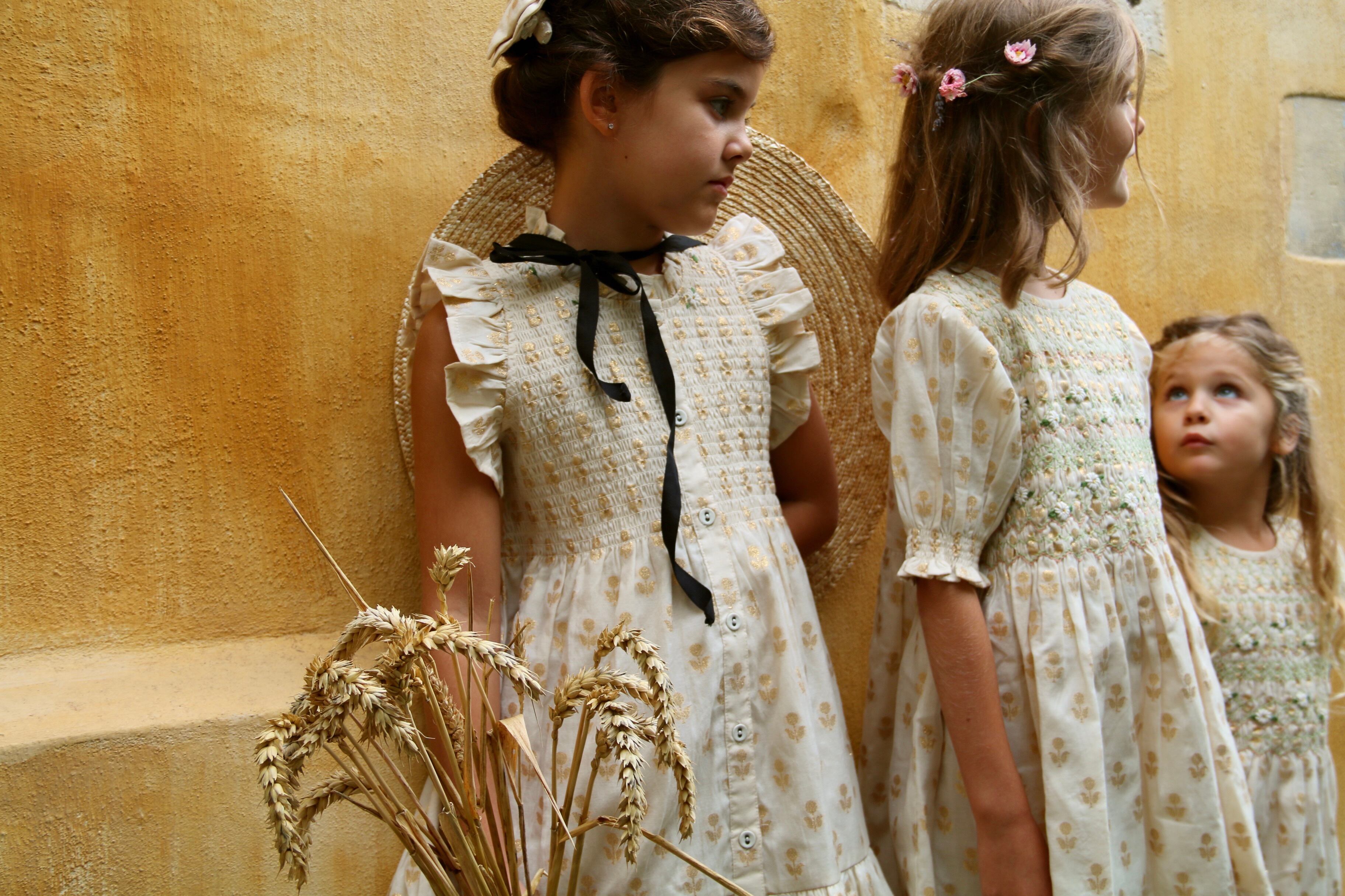 Bonjour Diary / Ibiza Dress - Flowers lurex ecru Chanderi | aalto koti